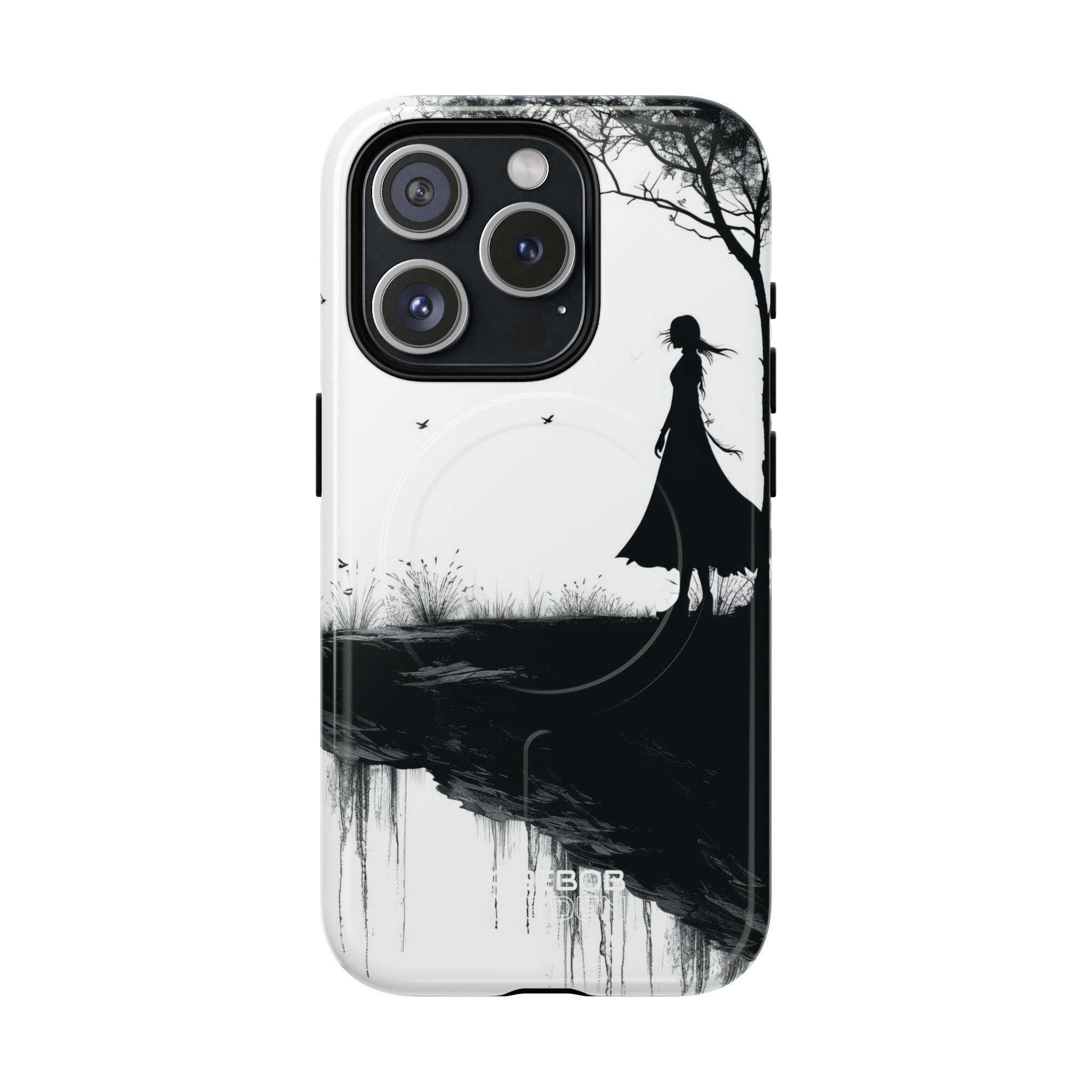 Silhouette sulla scogliera solitaria iPhone 15 - Tough+