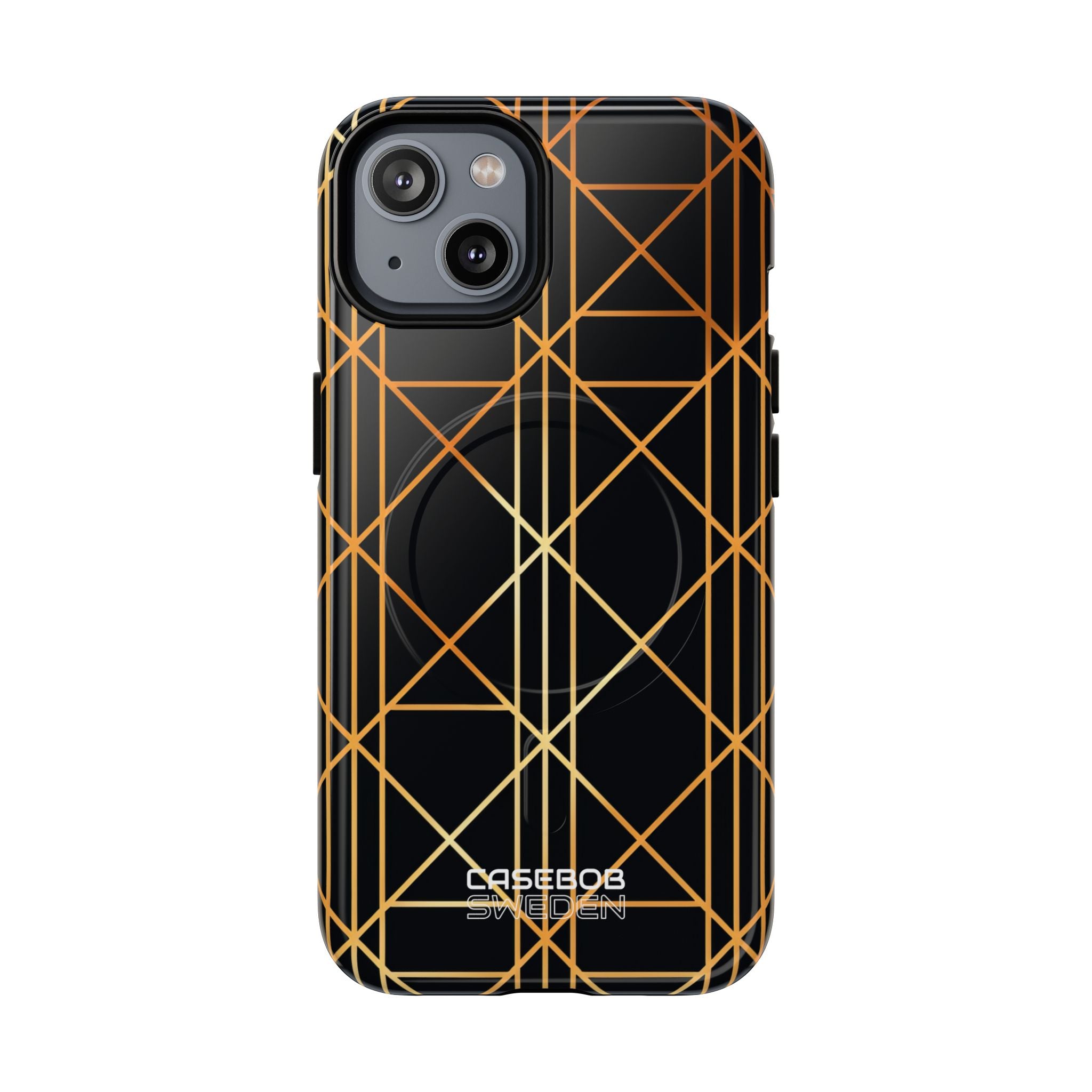 Golden Geometric Elegance iPhone 14 - Tough+