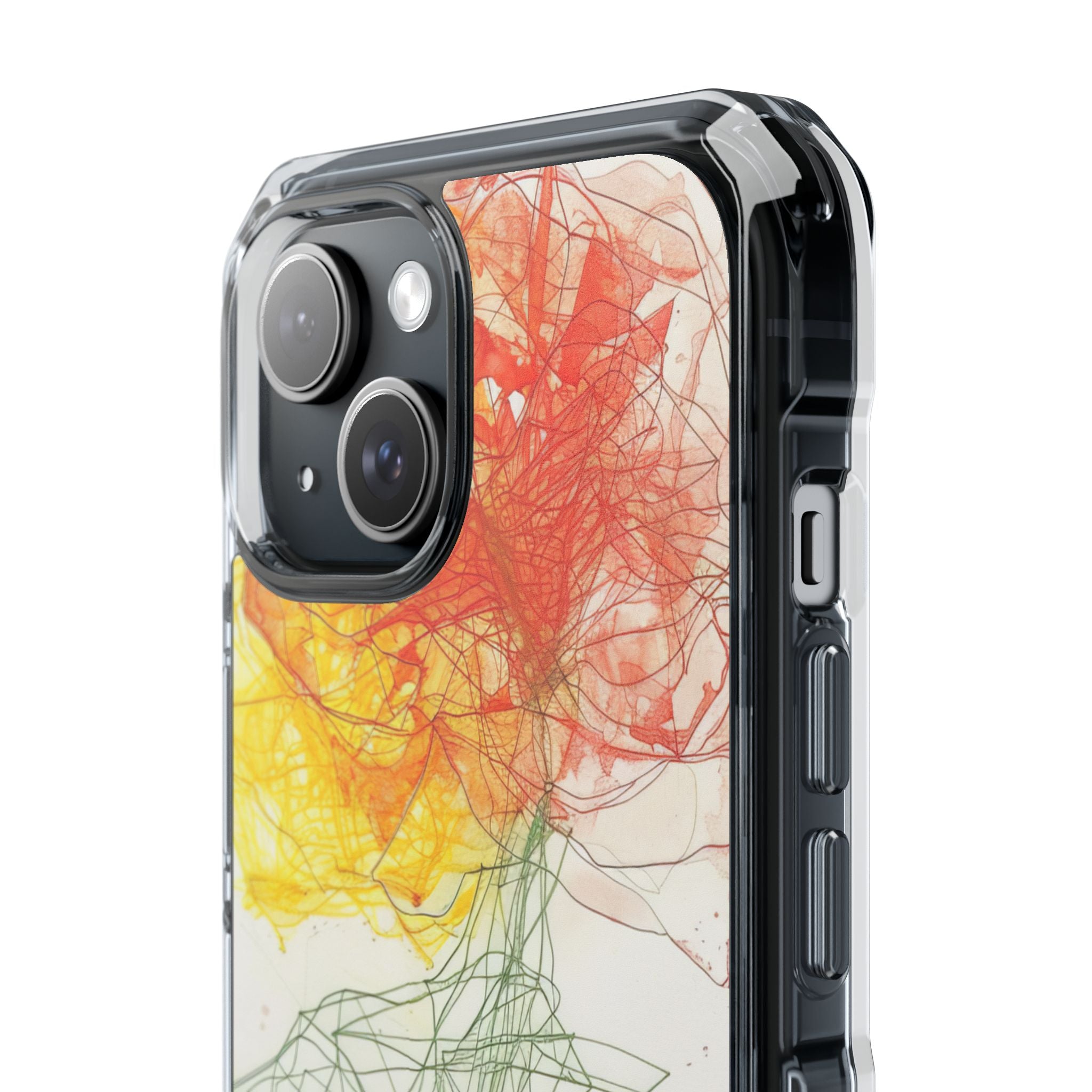 Fiery Blossom Tangle iPhone 15 - Impact Clear+