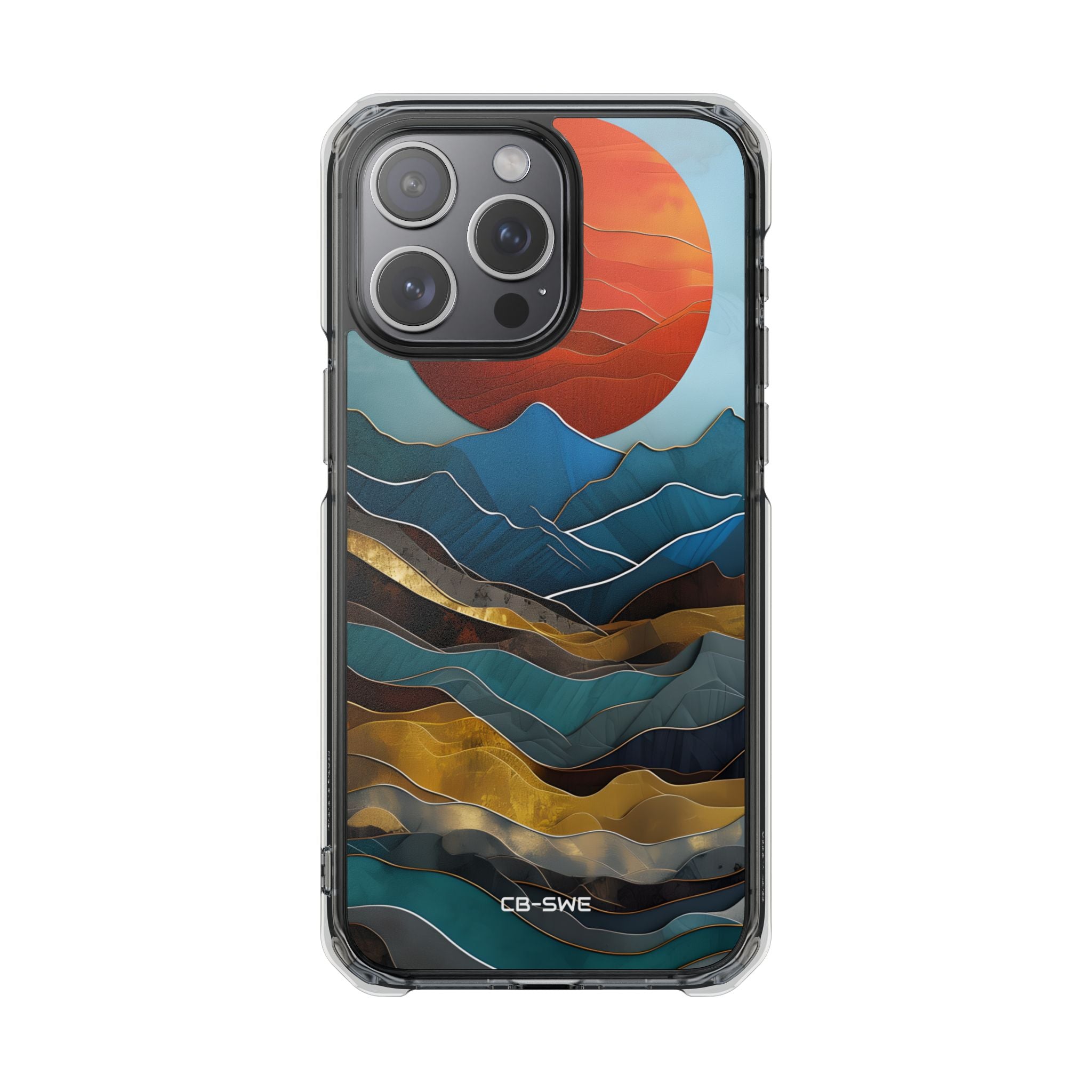 Sunset Geometry Waves iPhone Case - Impact