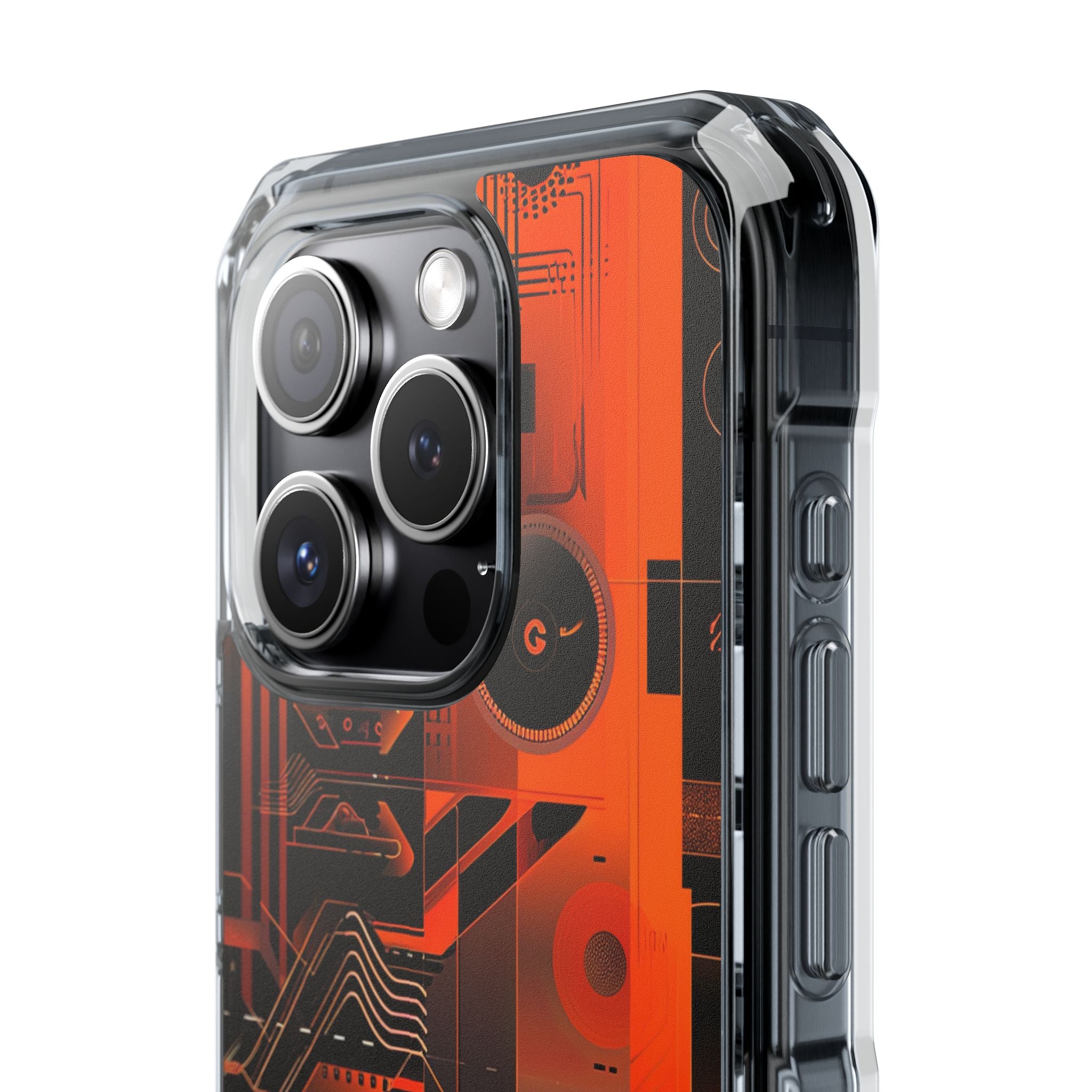 Orange Circuit Dreams iPhone 15 - Impact Clear+