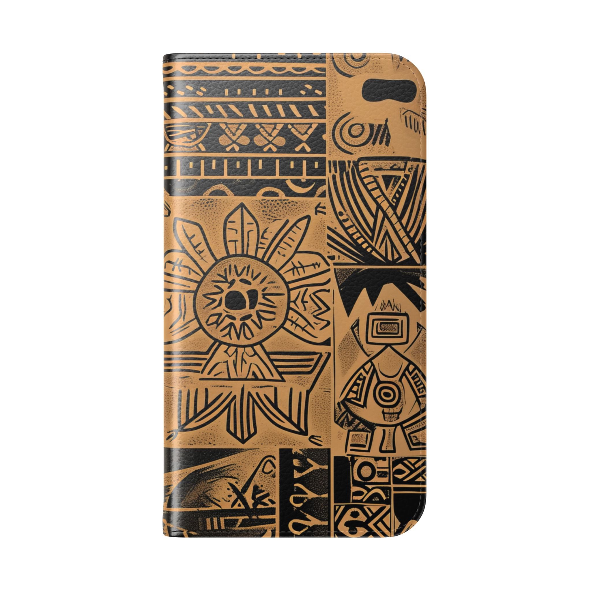 Celestial Faces Brown - iPhone 16 Case - Wallet