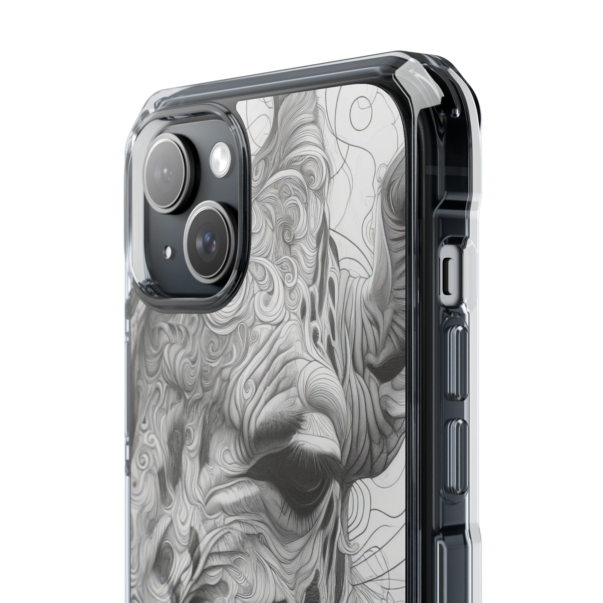 Swirling Giraffe Art iPhone 15 - Impact Clear+