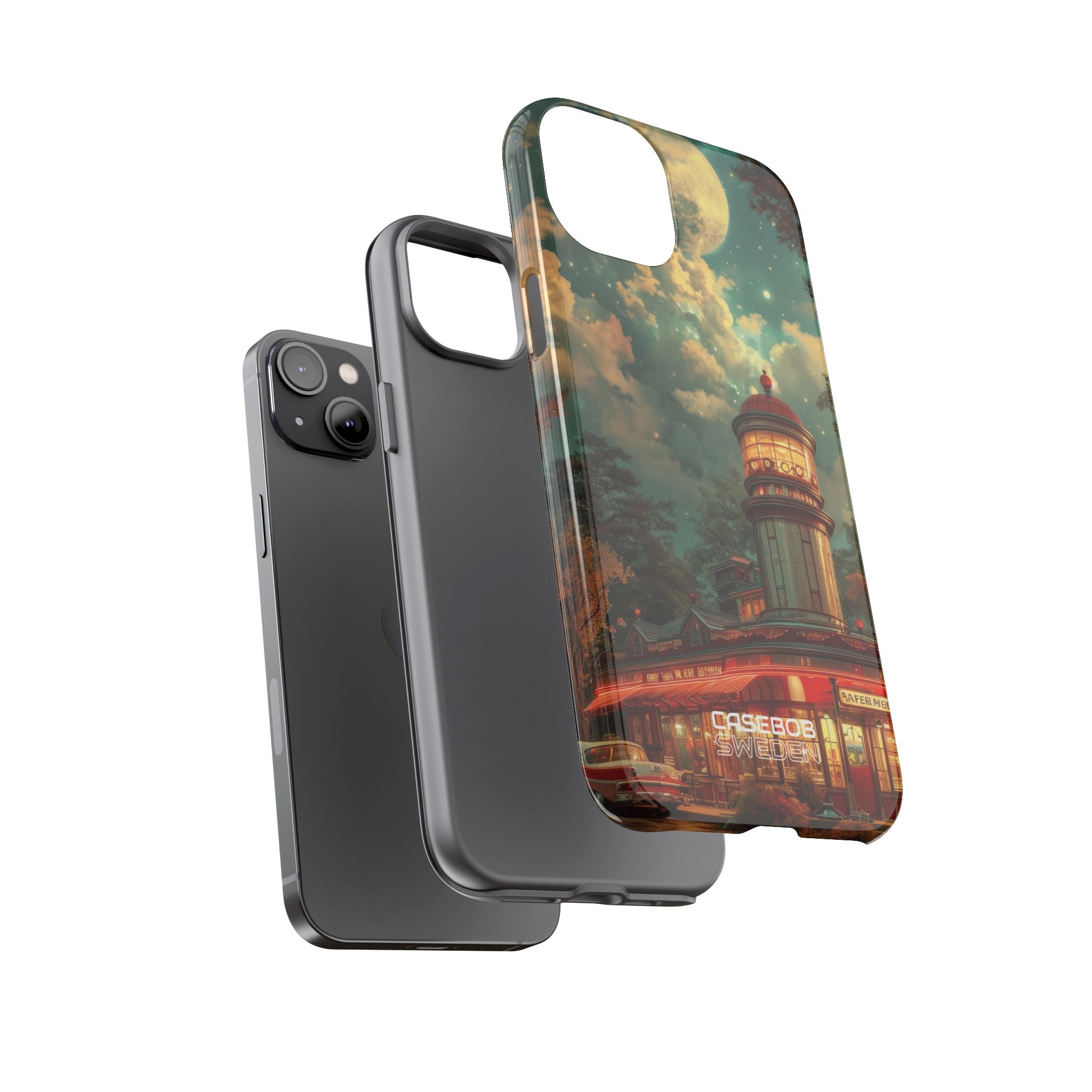 Retro Moonlight Cafe iPhone 14 - Resistente