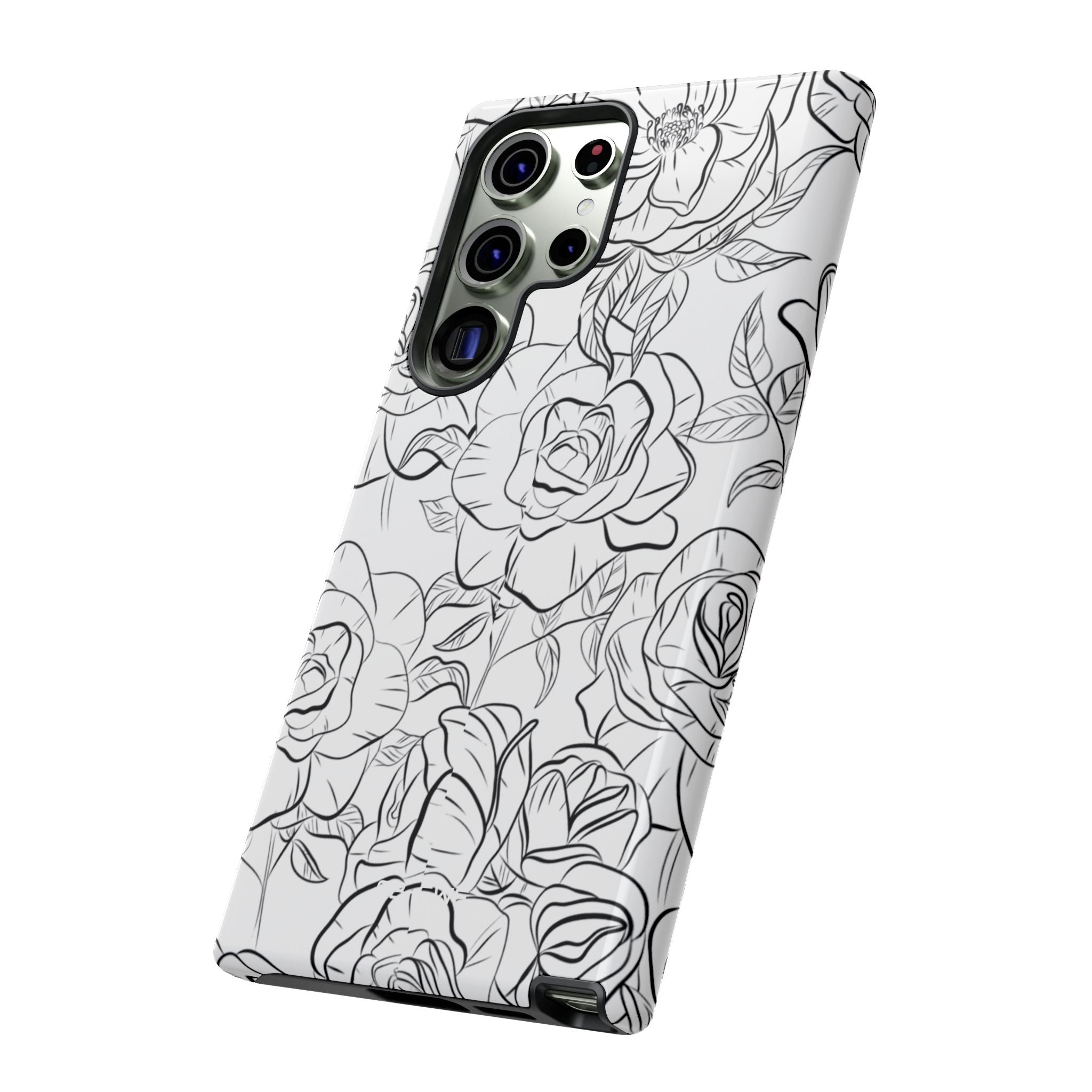 Intricate Rose Sketches - Samsung Case