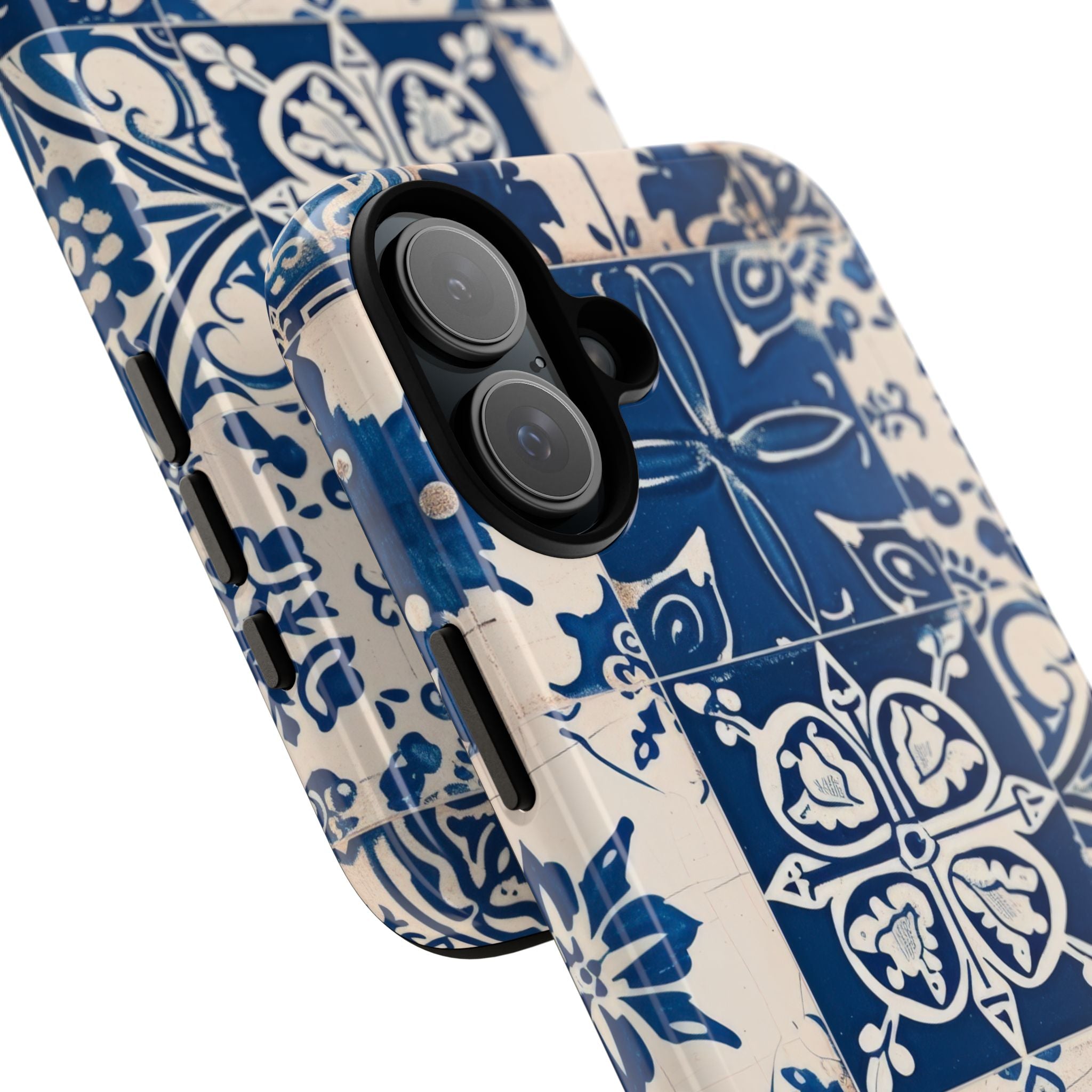 Ornate Blue Tiles iPhone 16 - Tough