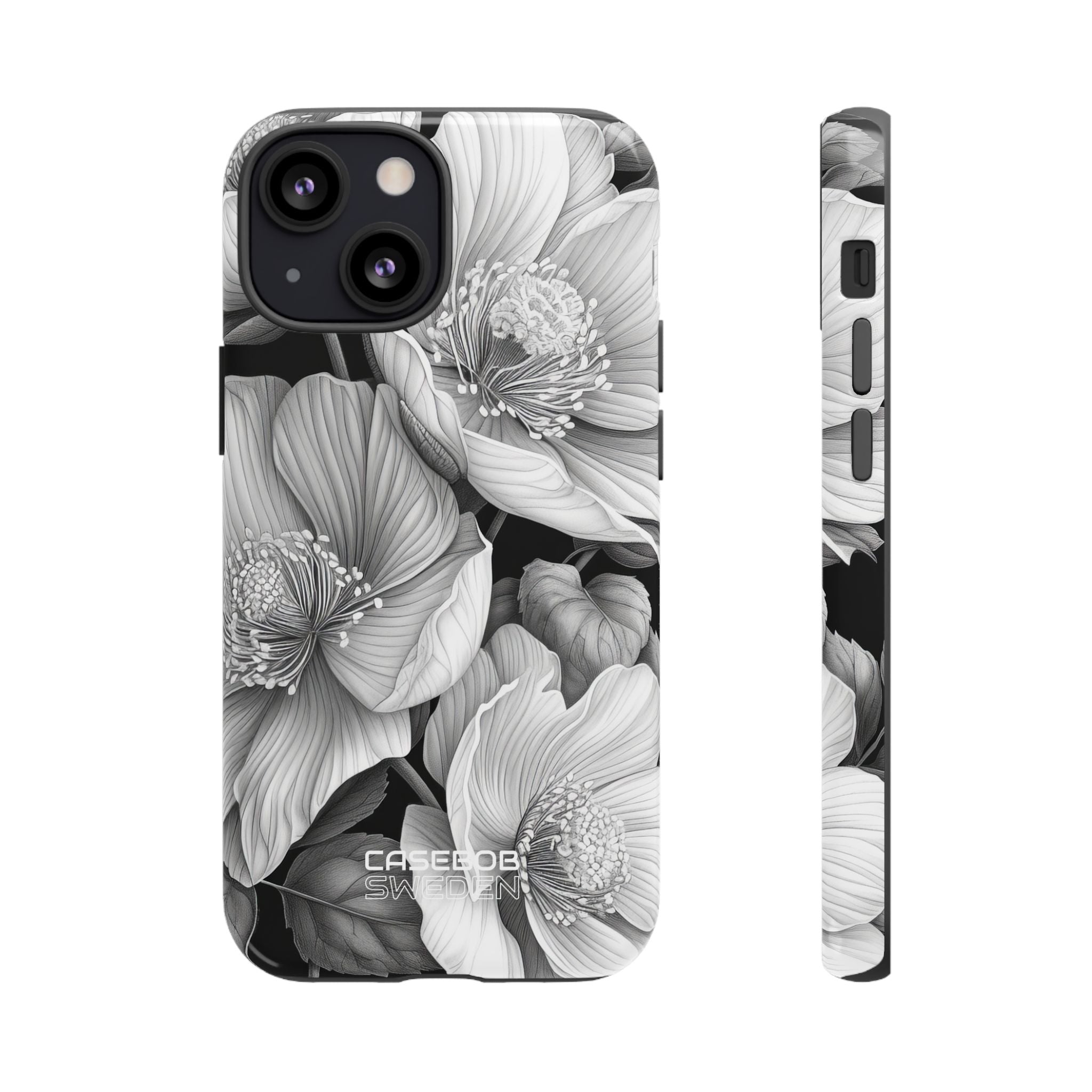 Monochrome Petal Dance iPhone 13 - Tough