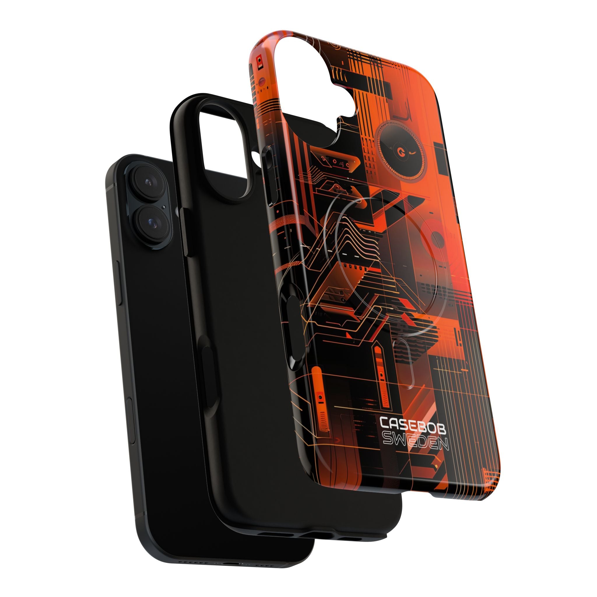 Orange Circuit Dreams iPhone 16 - Tough+