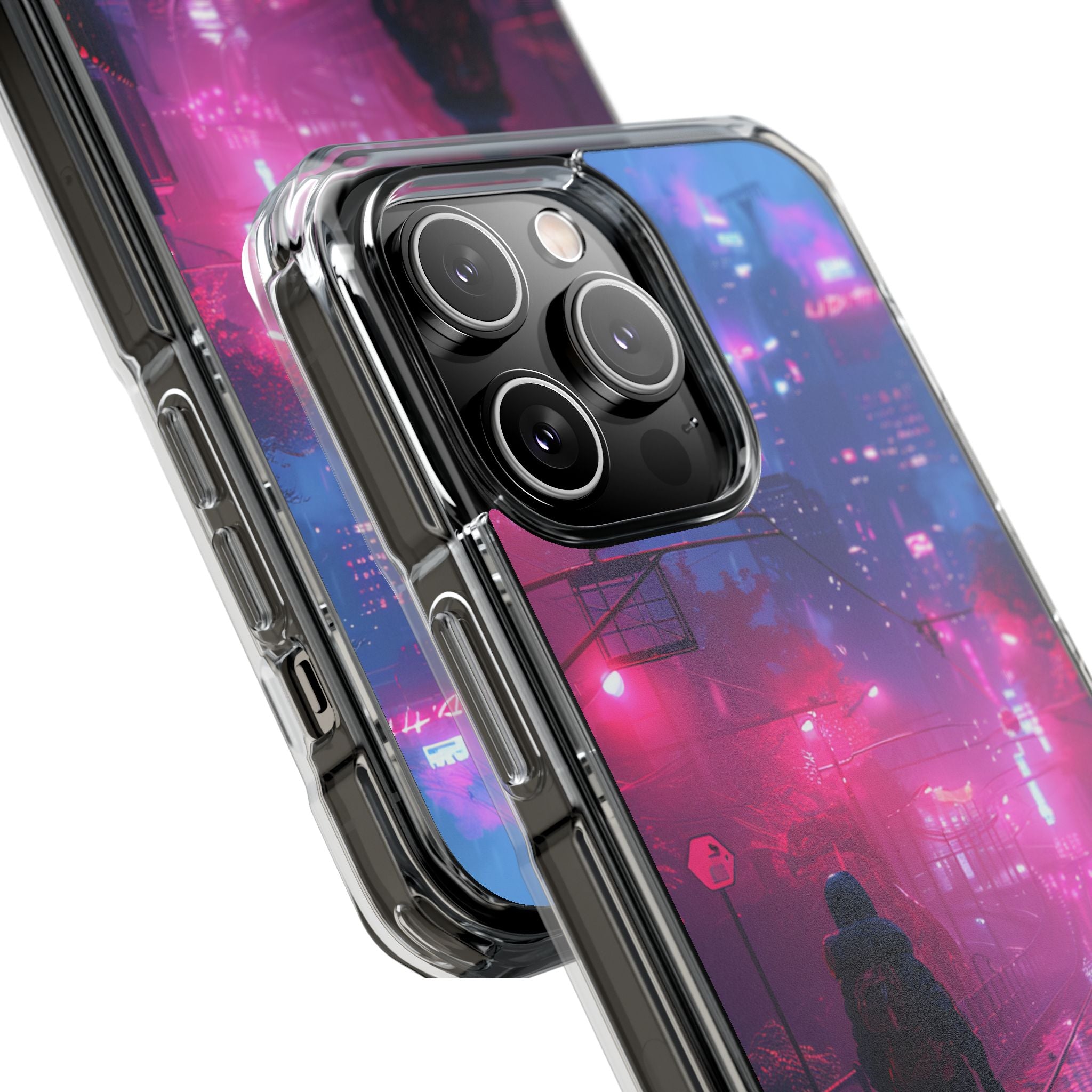 Neon Shadow City iPhone 14 - Impact Clear+