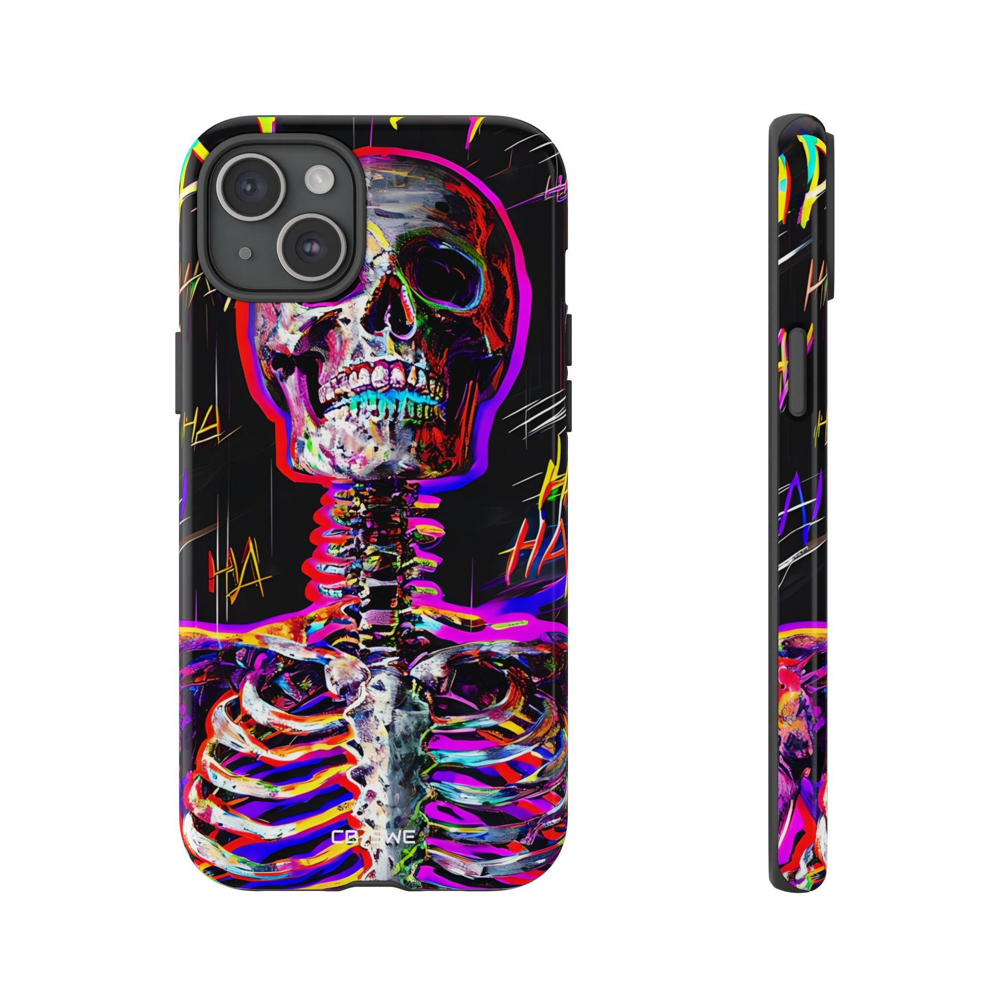 Neon Skeleton Chaos - iPhone Case