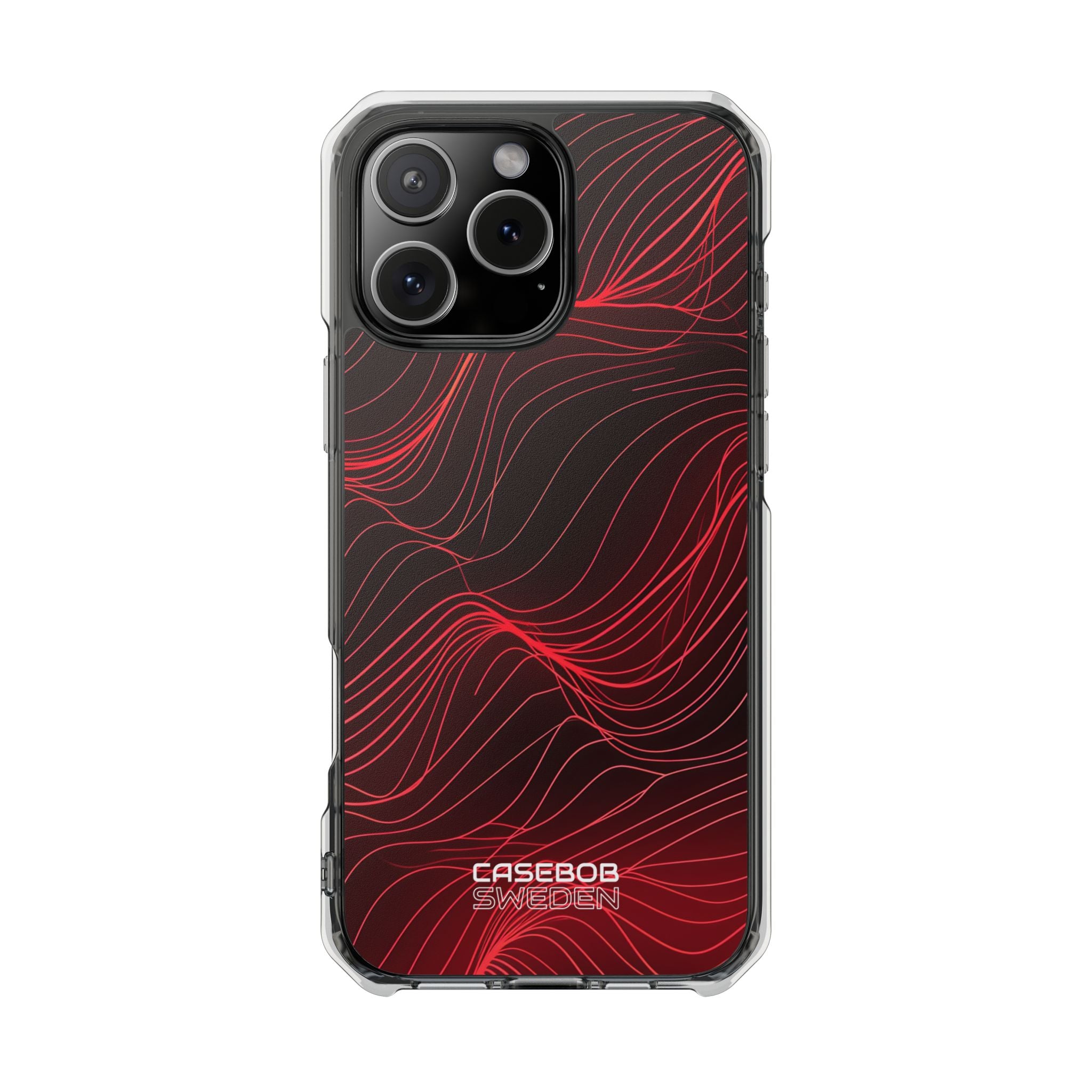 Crimson Waveform Flow iPhone 16 - Impact Clear+