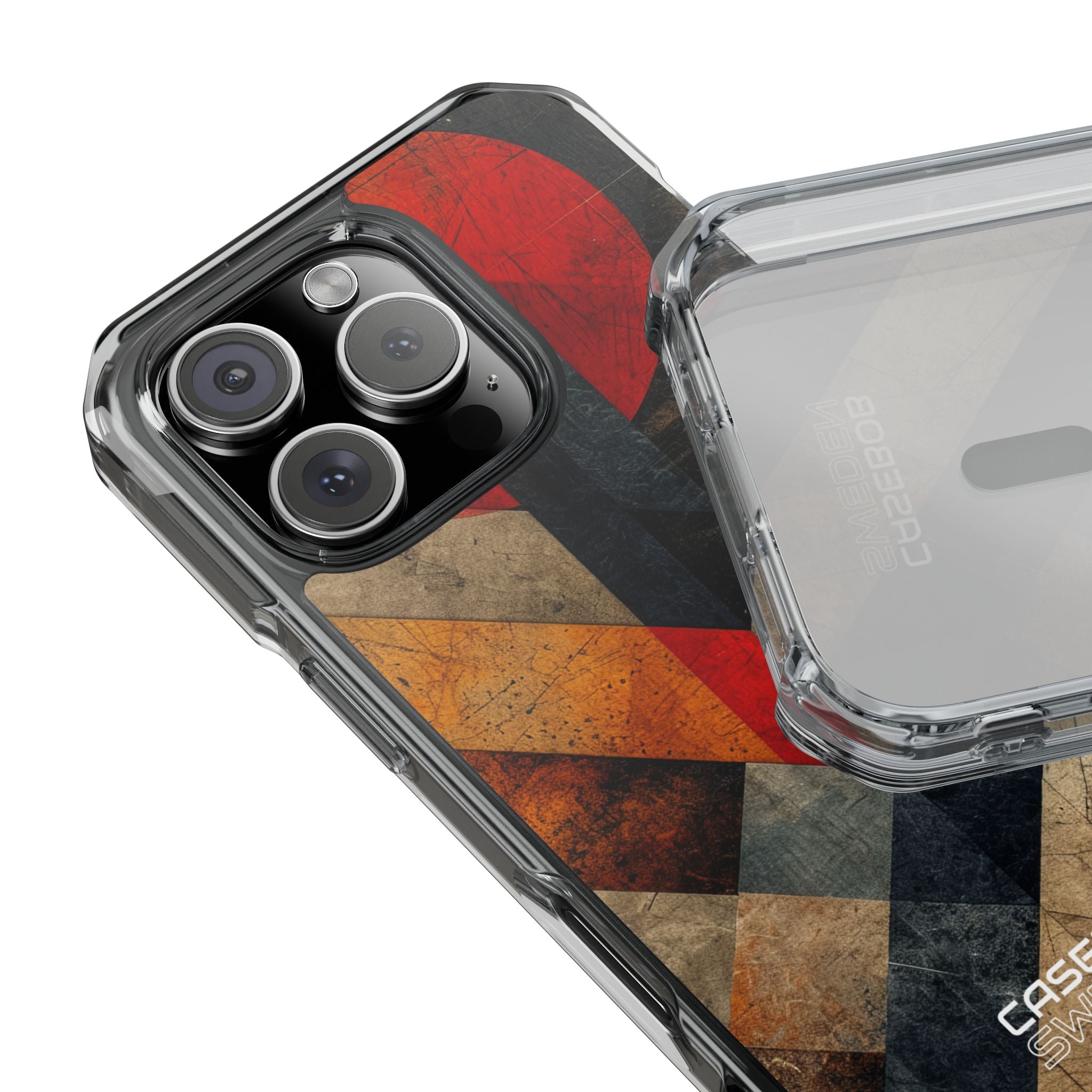 Crimson Circle Geometry iPhone 16 - Impact Clear+