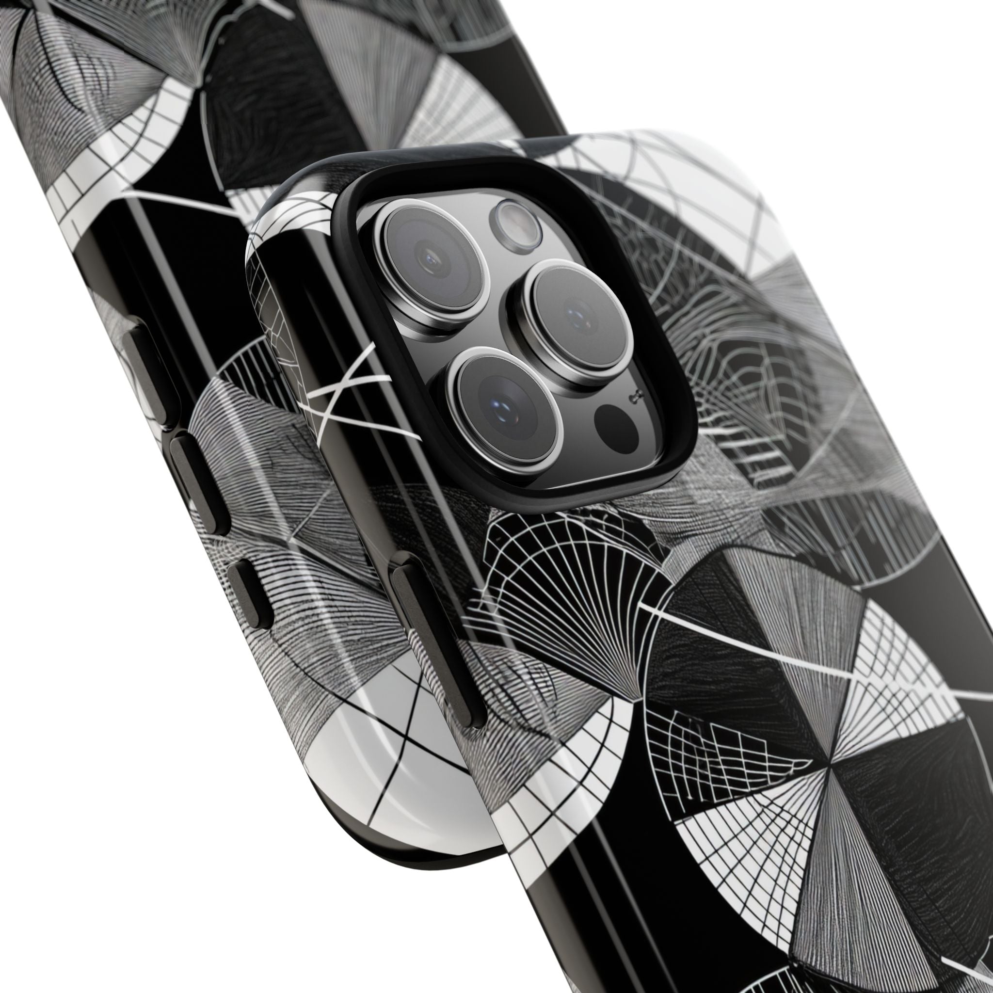Labirinto a Cerchio Monocromatico iPhone 16 - Tough