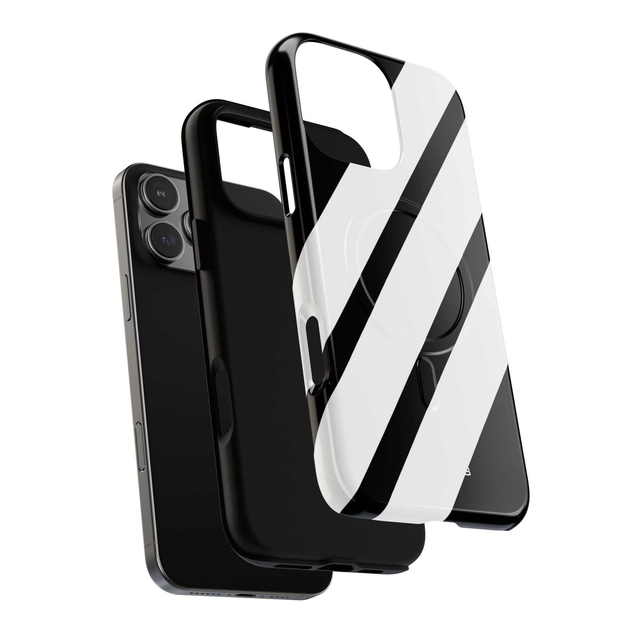 Diagonal Bands Noir iPhone 16 Pro Max Case - Tough+