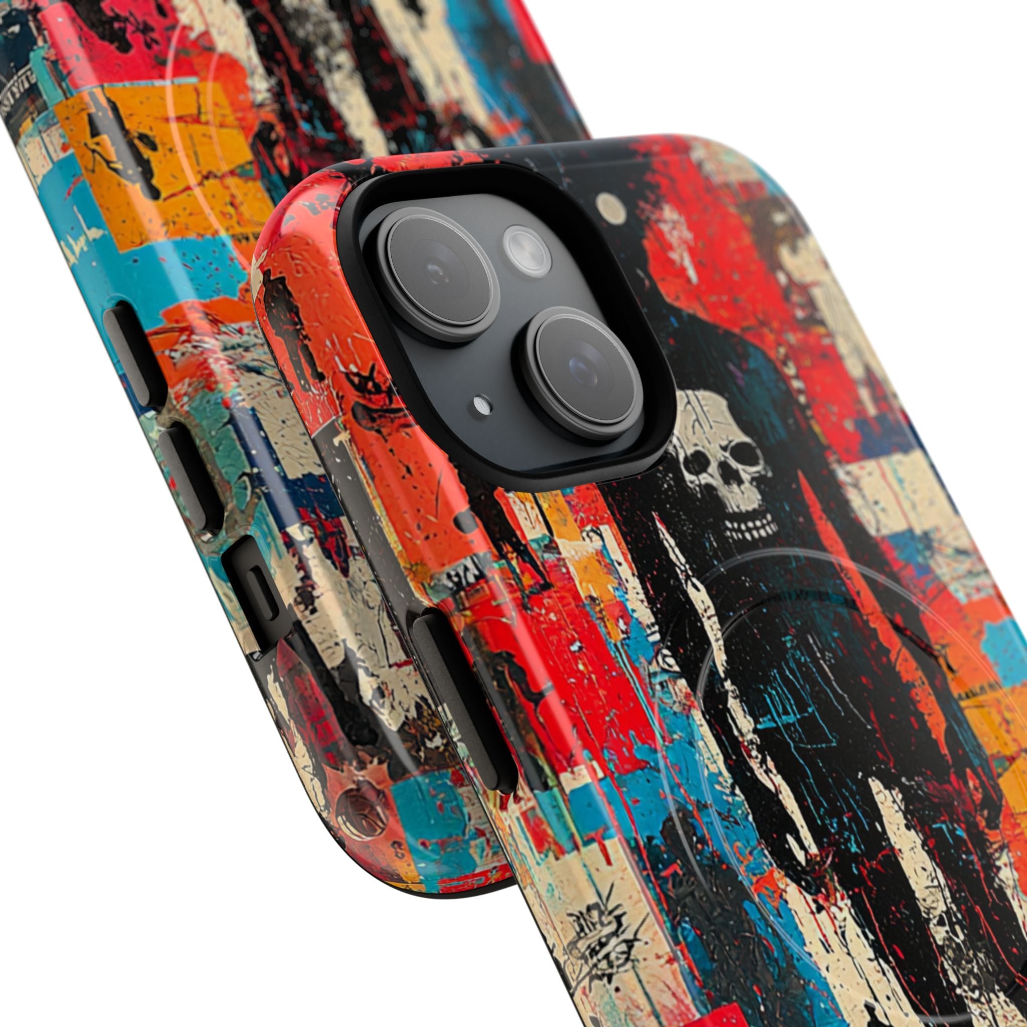 Spiky Skull Silhouette iPhone 15 Case - Tough+