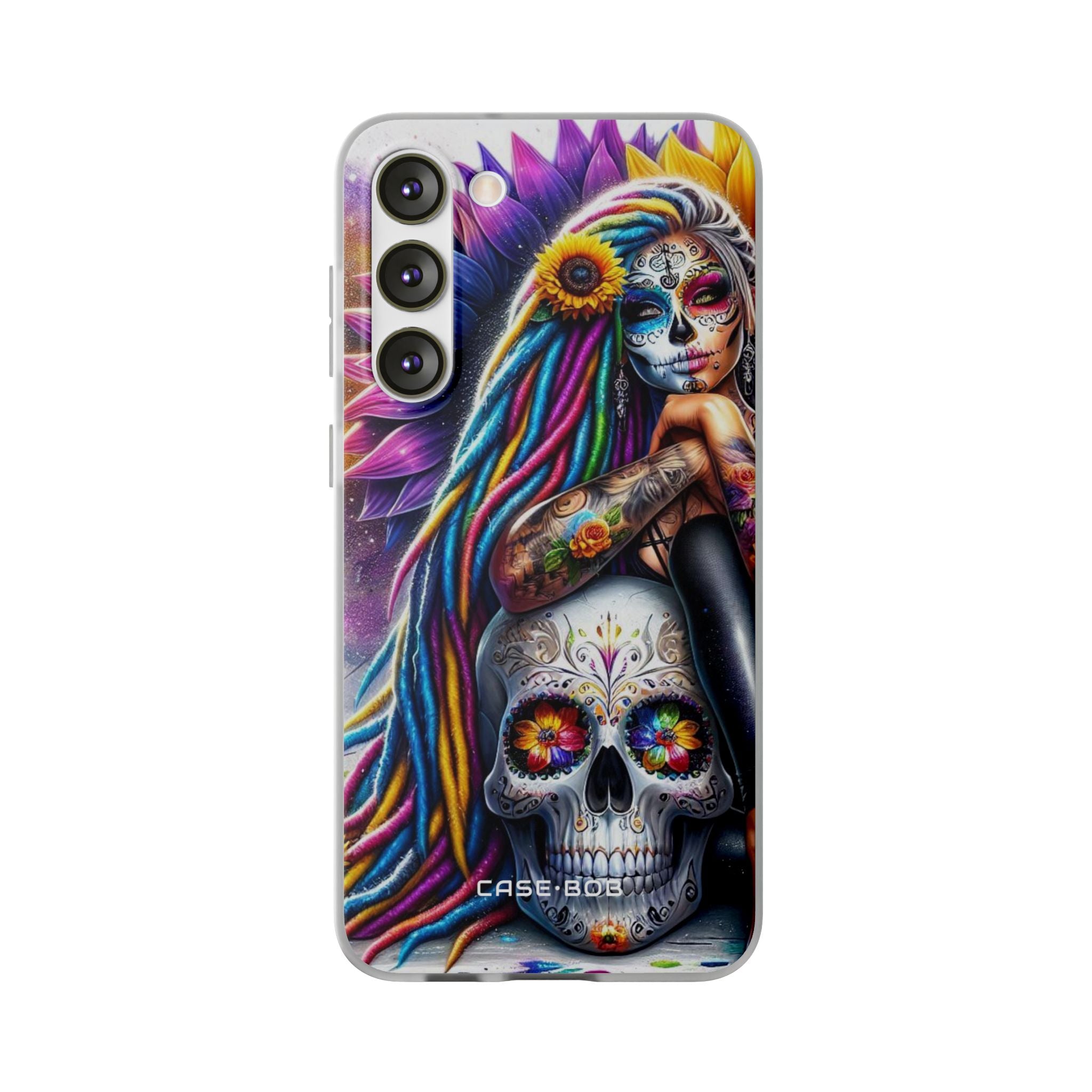 Sunflower Skull Glow Samsung S23 Plus Case - Soft