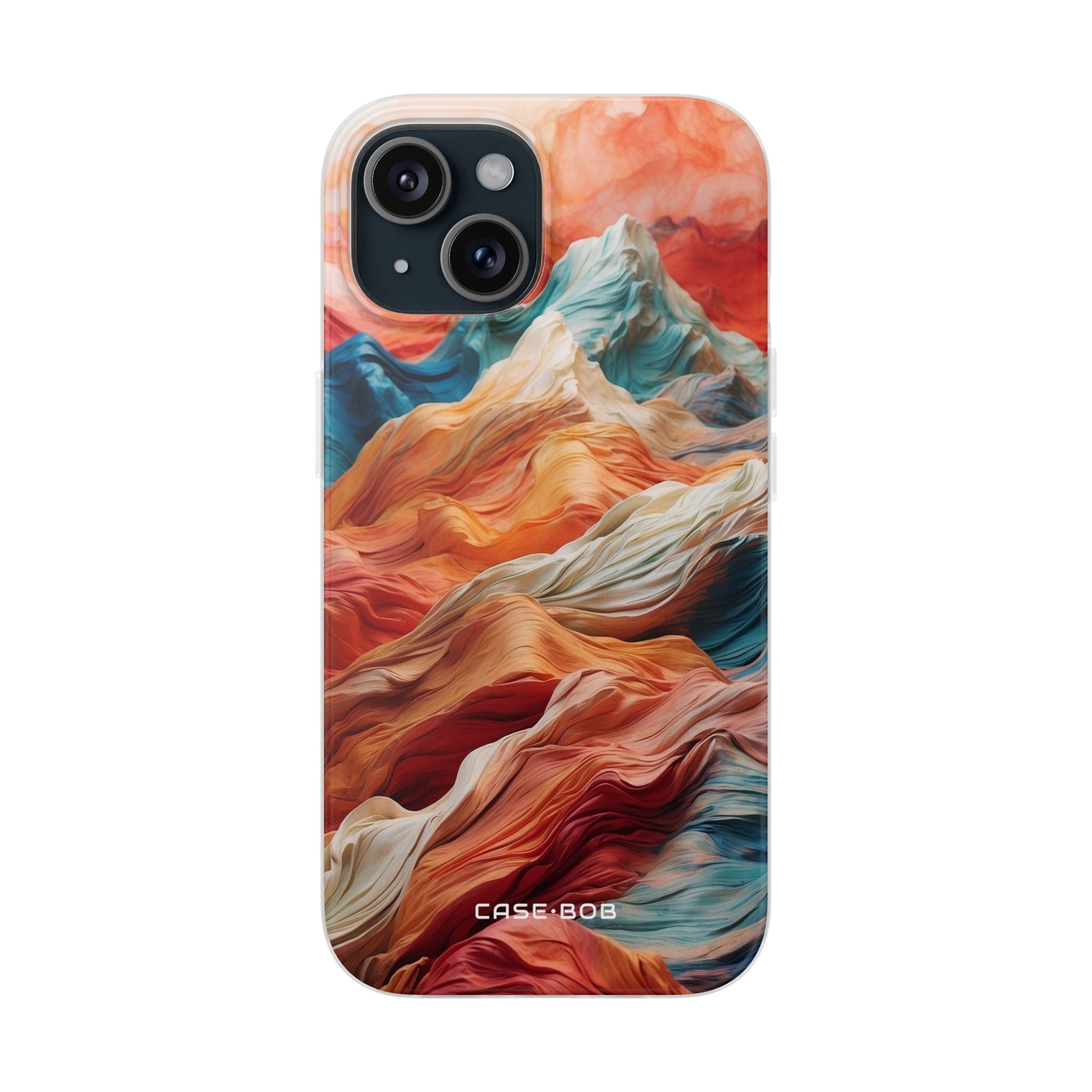 Fabric Peaks Cream iPhone 15 Case - Soft
