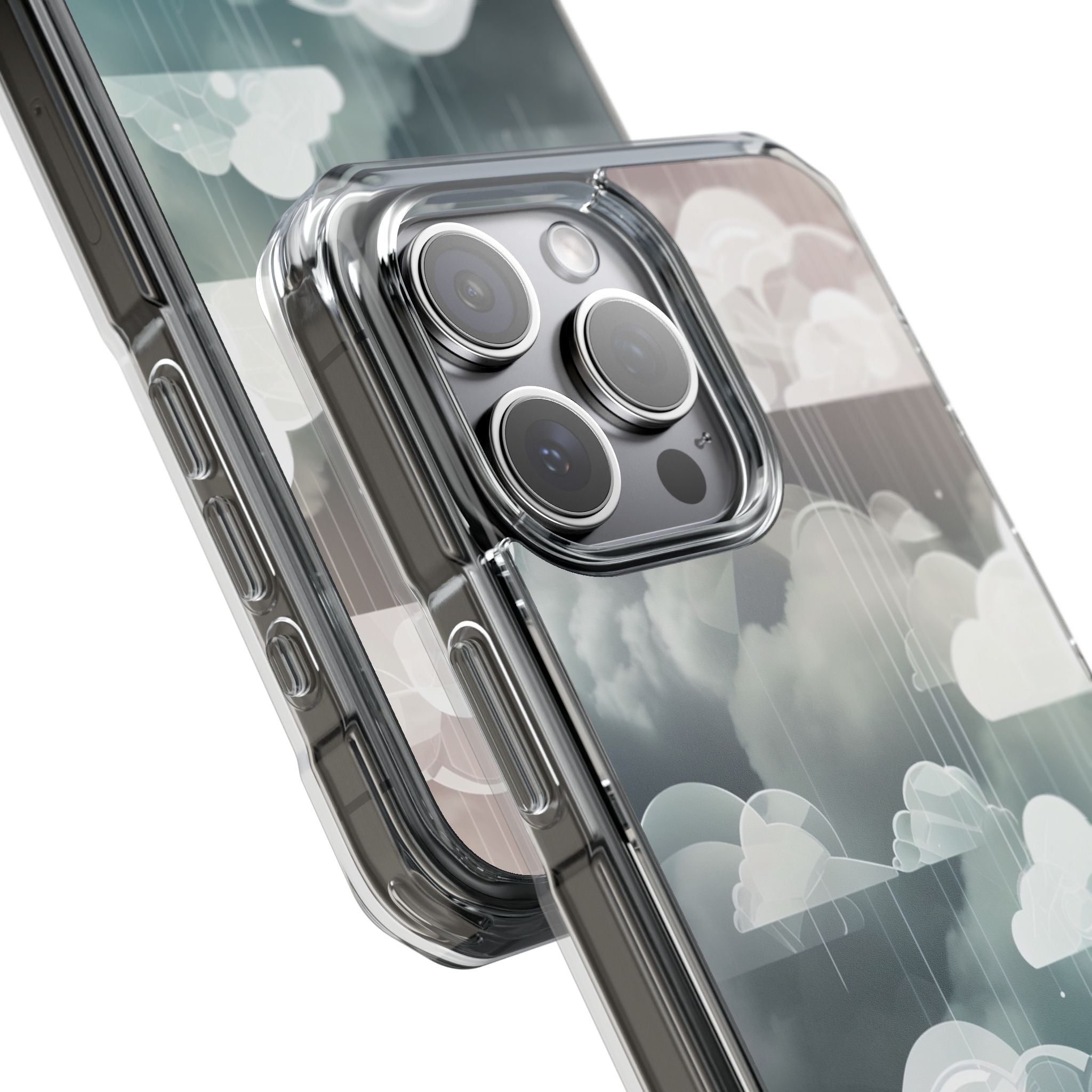 Silver Dream Clouds iPhone 15 - Impact Clear+