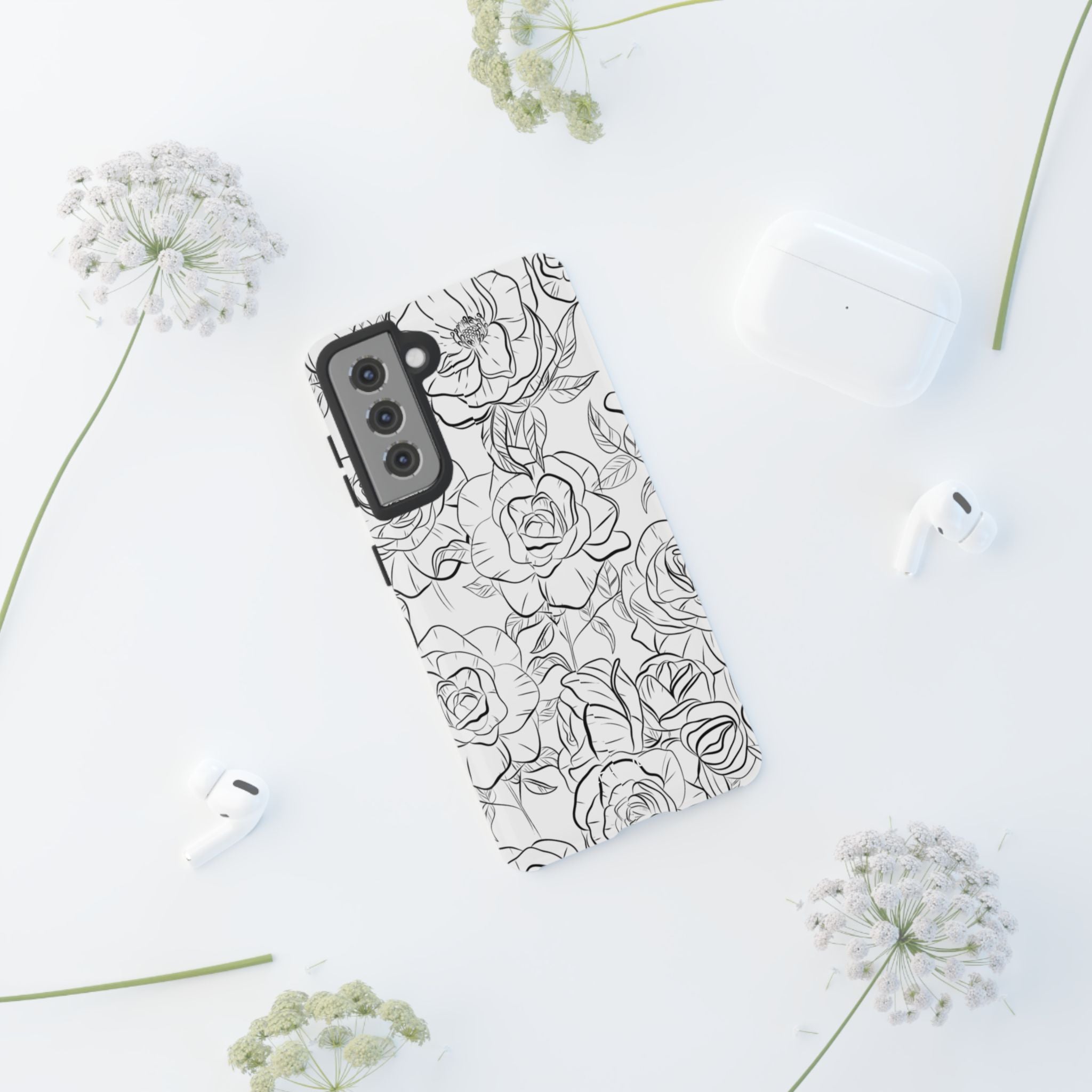 Intricate Rose Sketches - Samsung Case