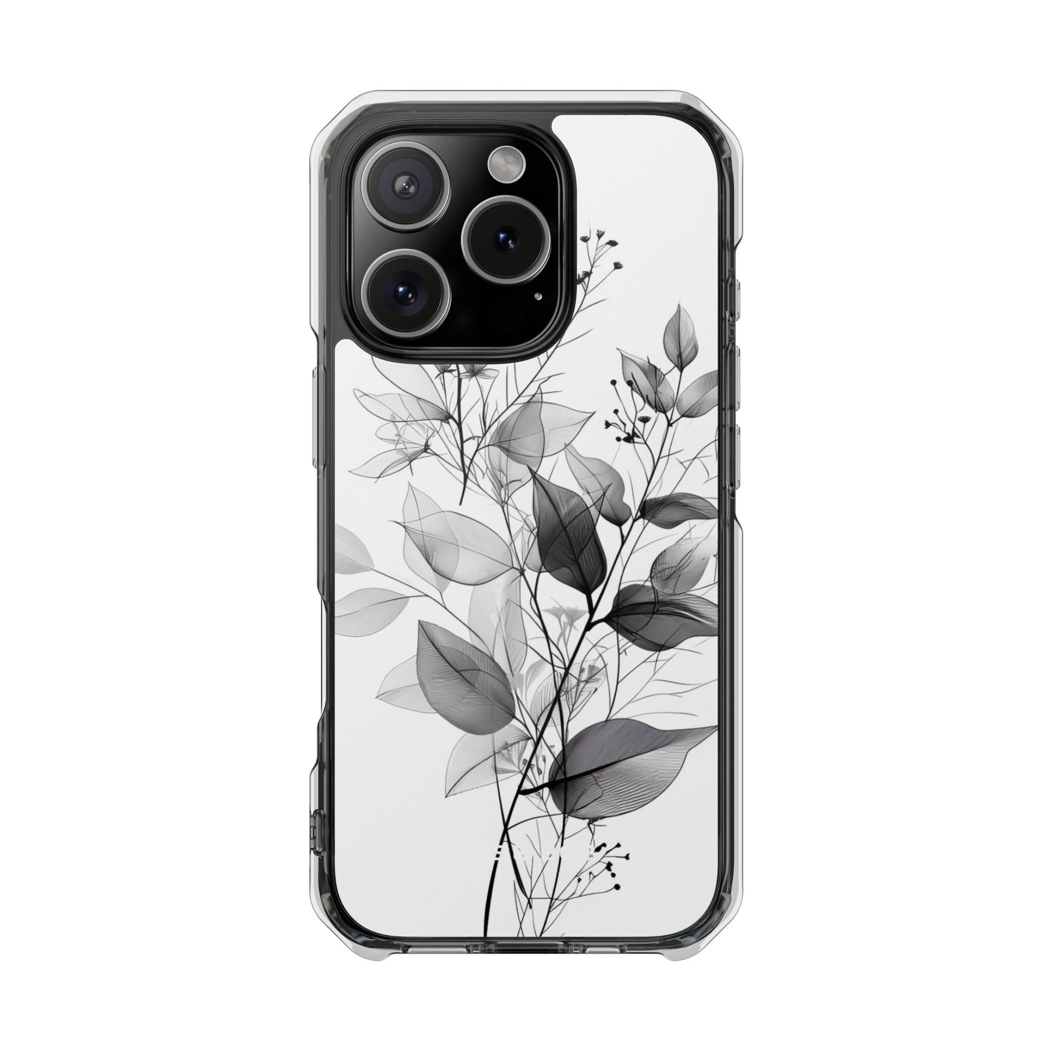 Veined Leaves Gray iPhone 16 Pro Case - Impact