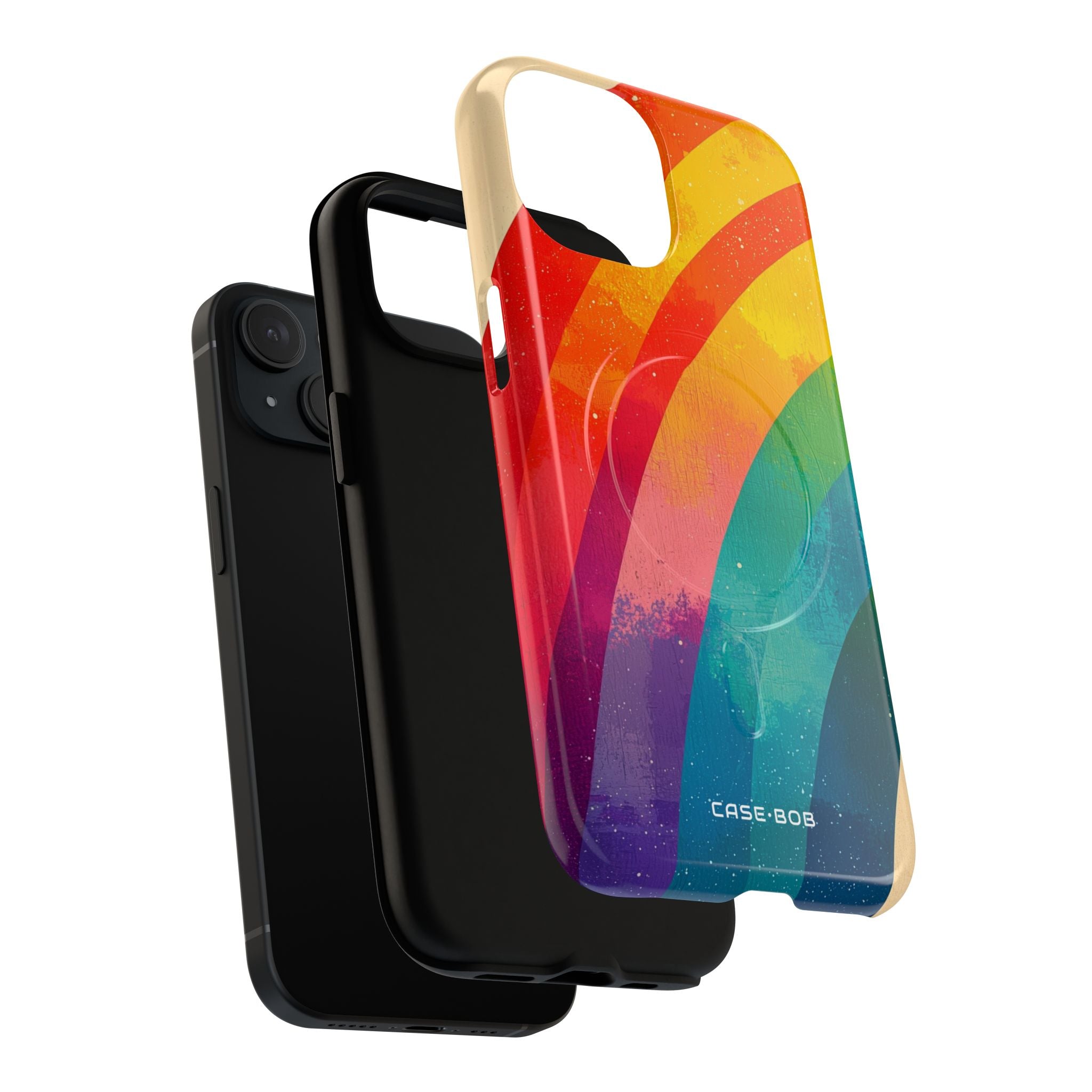Textured Rainbow Arc iPhone 15 Case - Tough+
