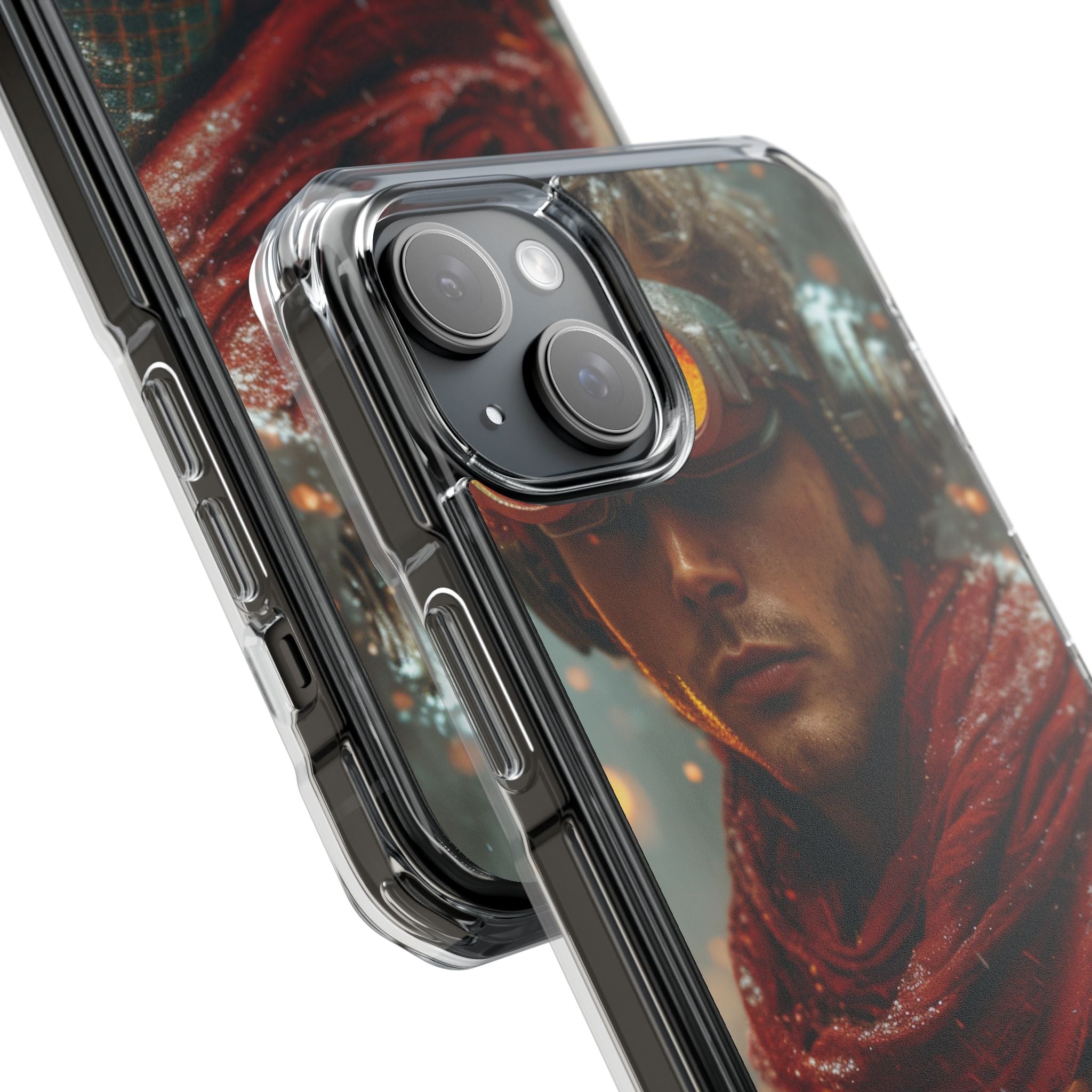 Futuristic Steampunk Explorer iPhone 15 - Impact Clear+