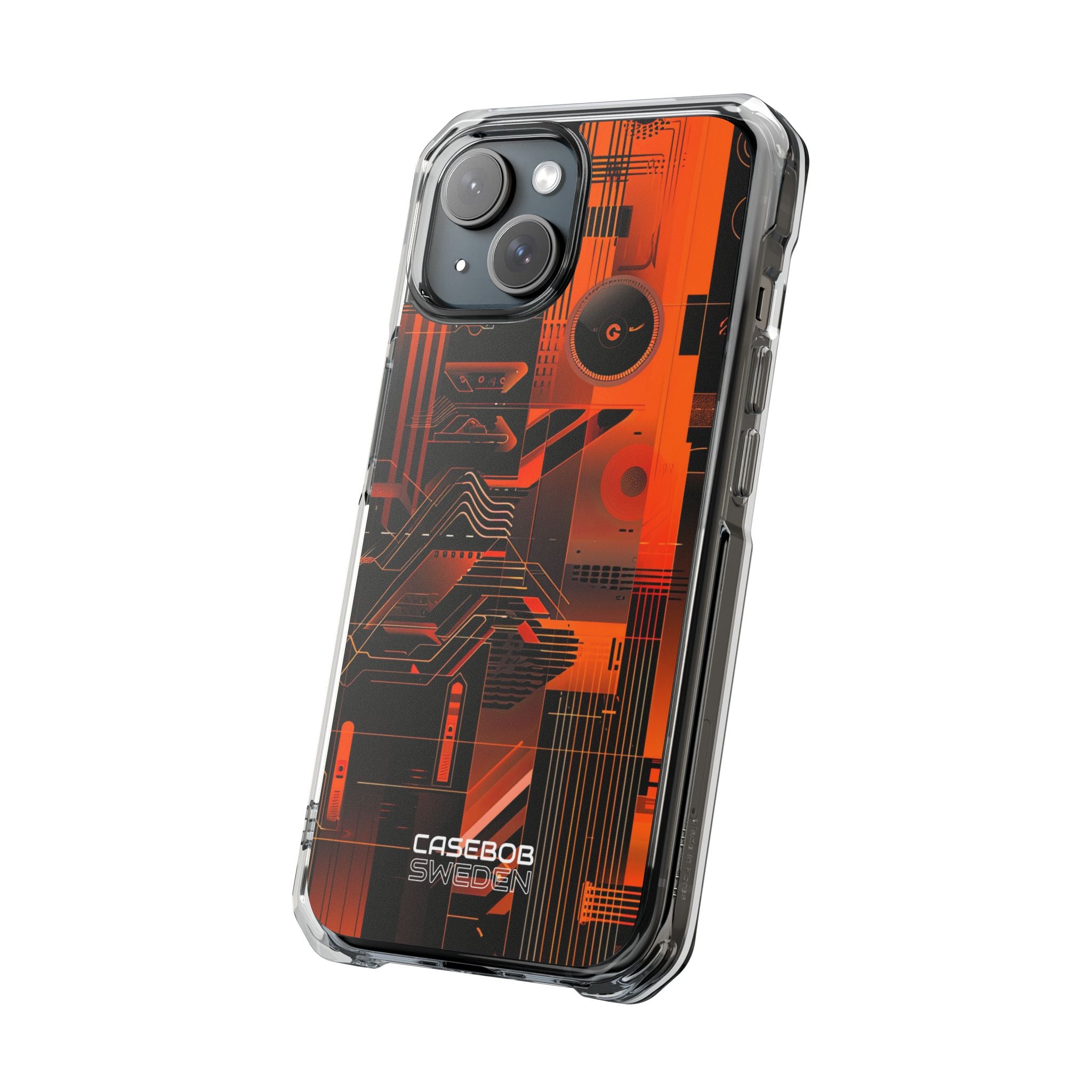 Orange Circuit Dreams iPhone 15 - Impact Clear+