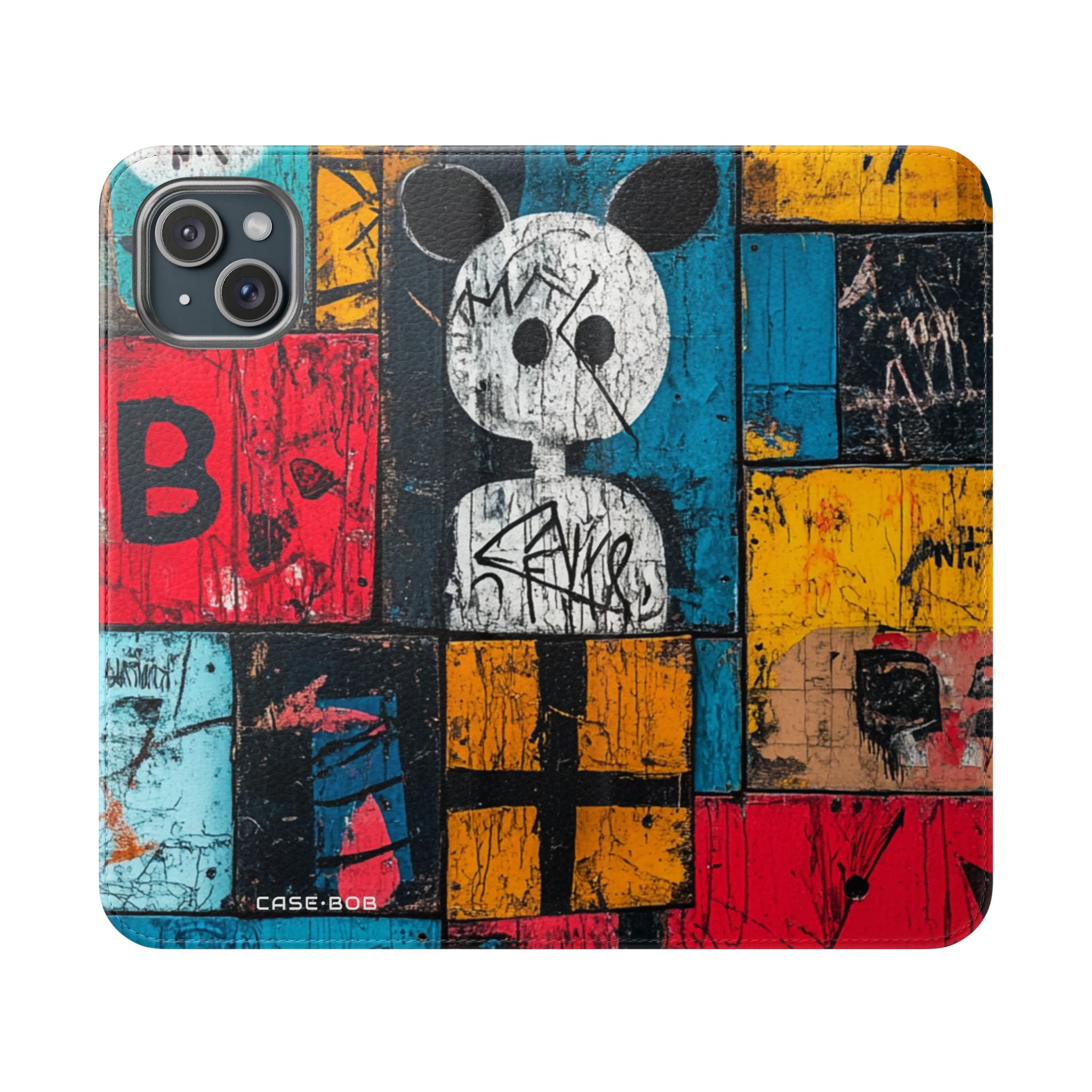 White Orb Graffiti - iPhone 15 Plus Case - Wallet