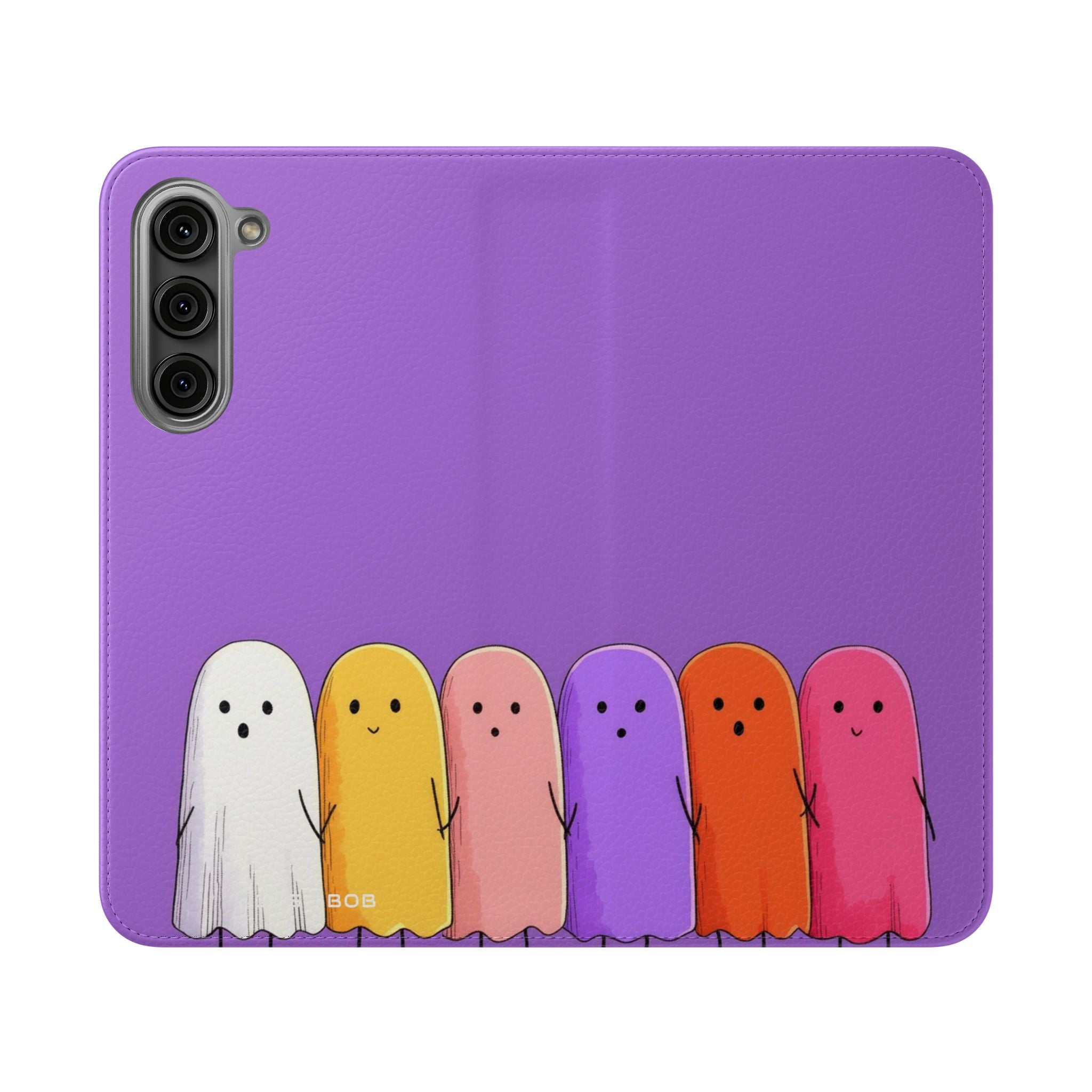 Värikkäät Ghosts Line - Samsung S23+ -lompakkokotelo