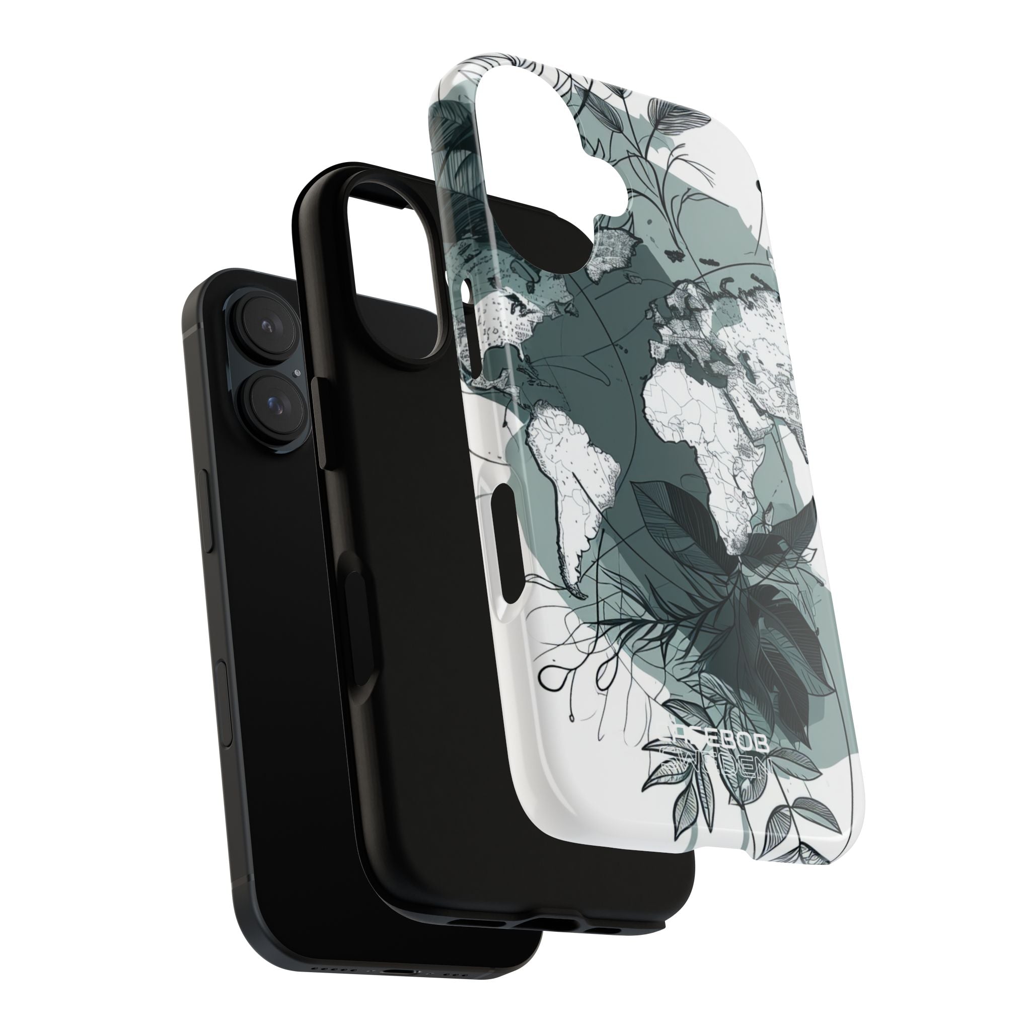 Botanische Weltkarte iPhone 16 - Robust