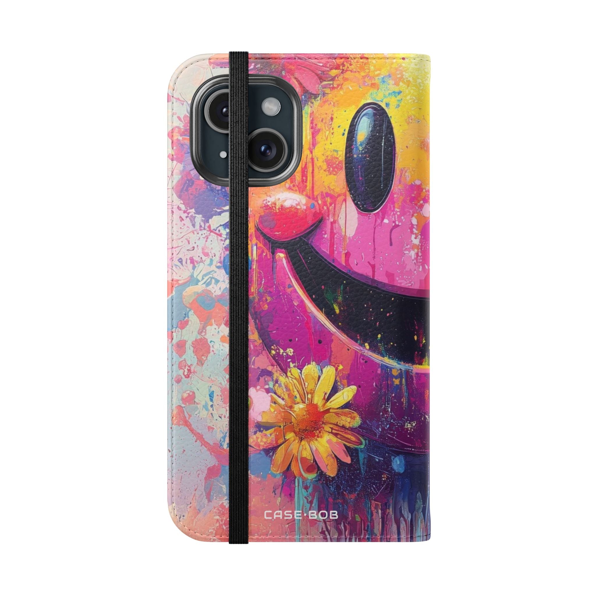 Smiley Bloom Drip - iPhone 15 Case - Wallet