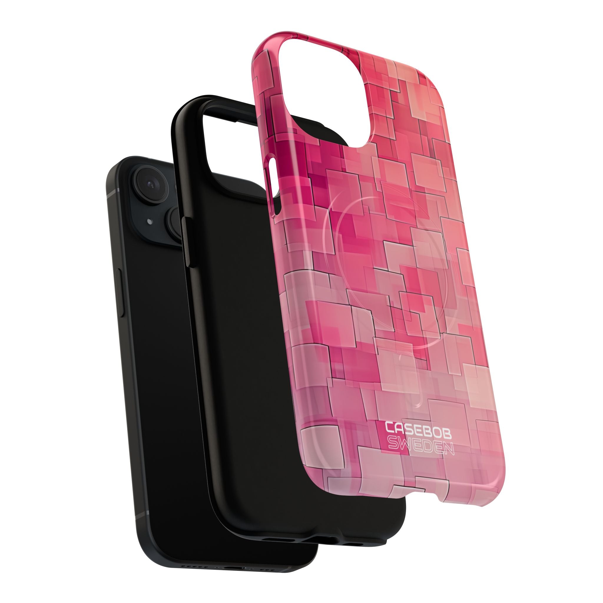 Layered Pink Geometry iPhone 15 - Tough+
