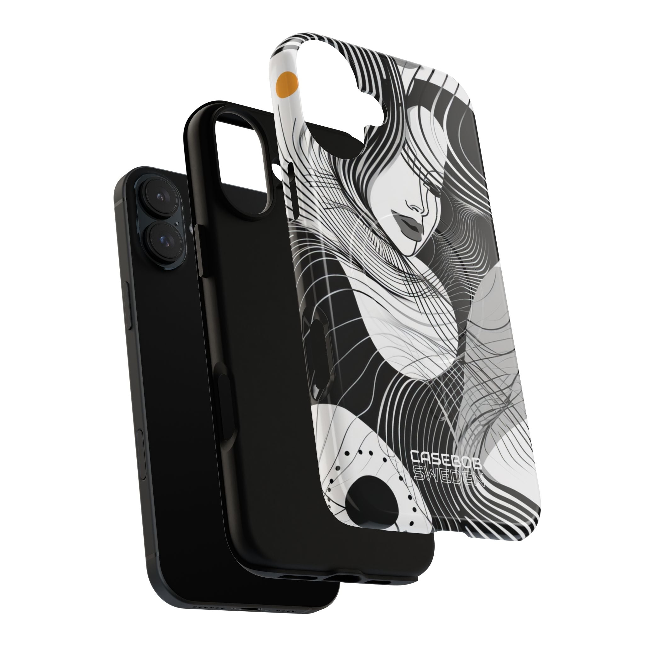 Orange Wave Motion iPhone 16 - Tough+