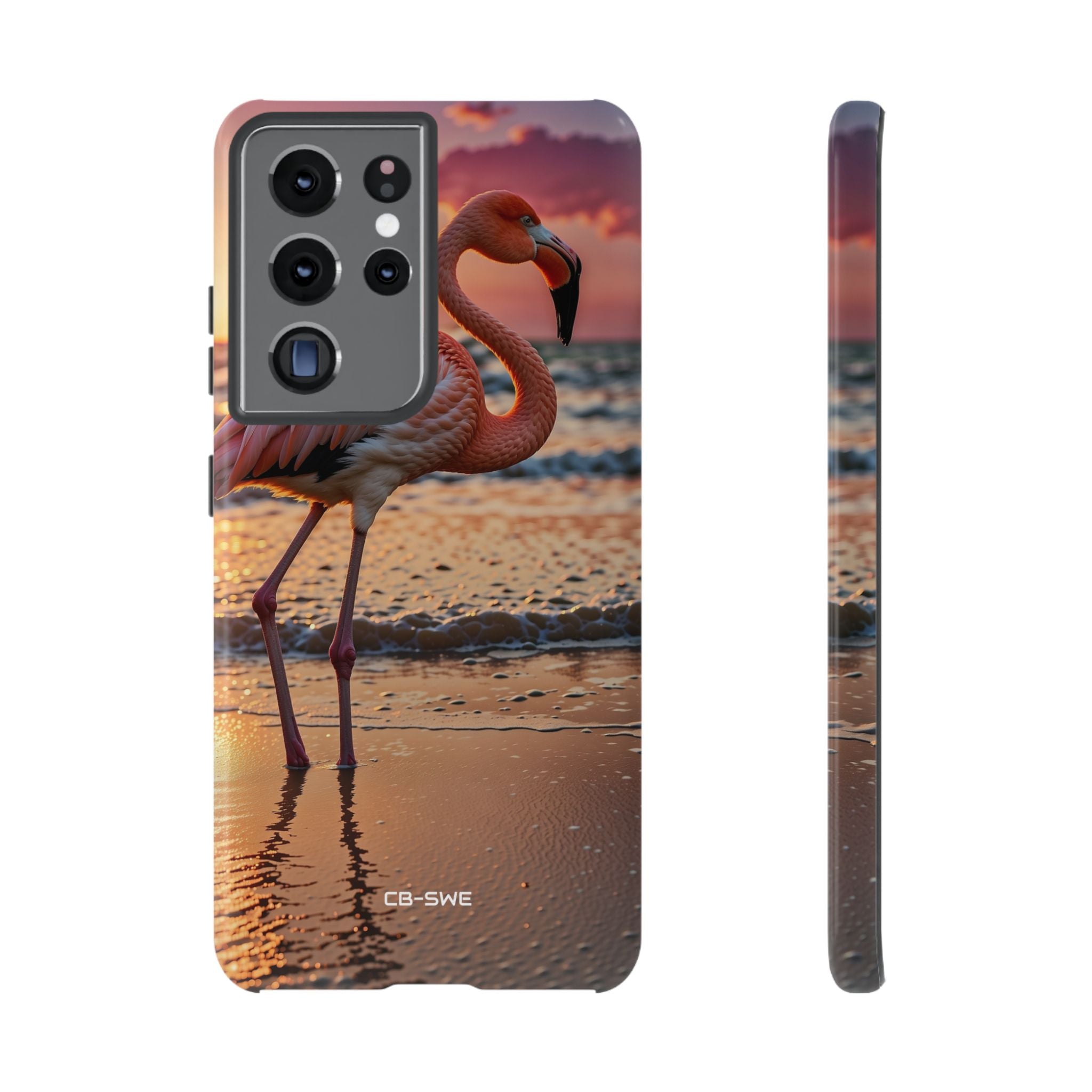 Sunset Flamingo Stand - Samsung Case