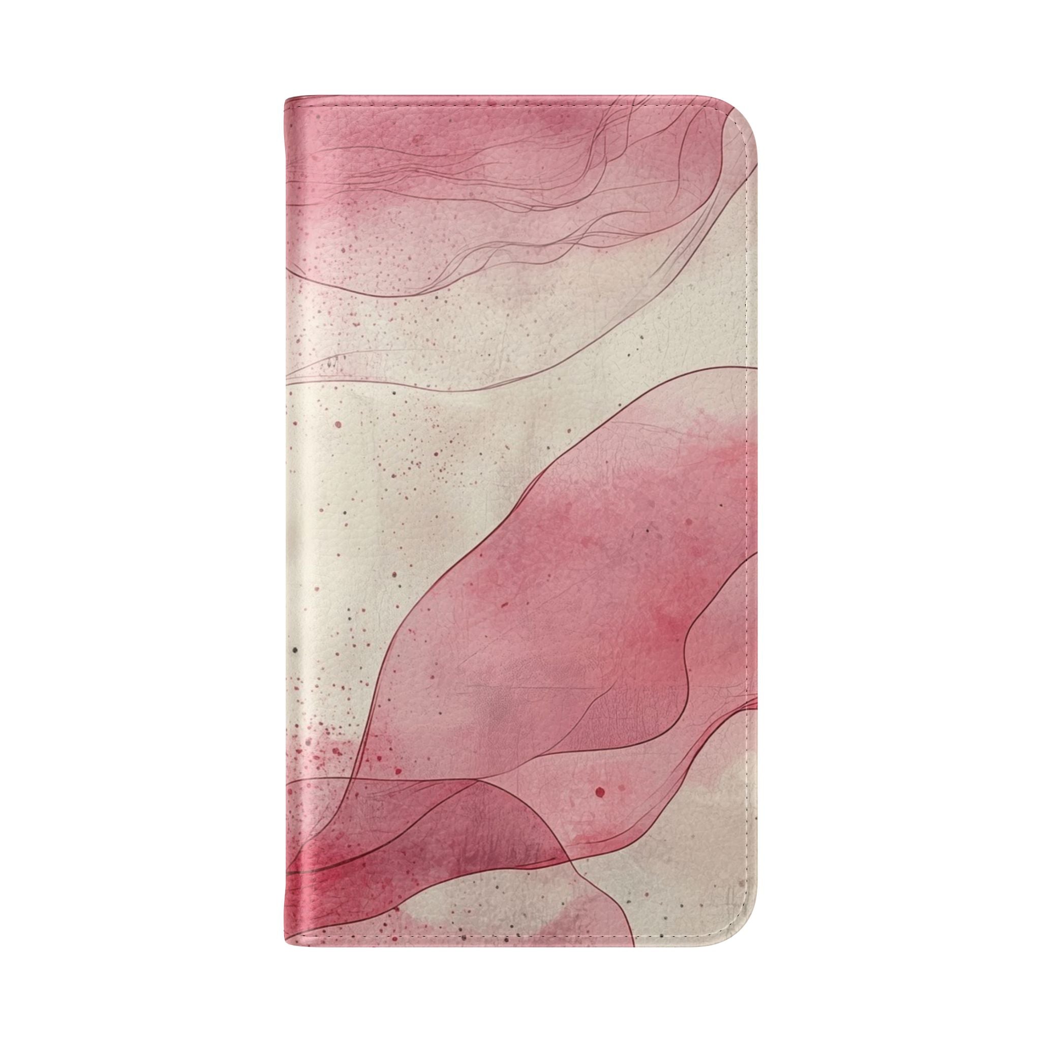 Crimson Ribbon Waves - Samsung S23 Case - Wallet