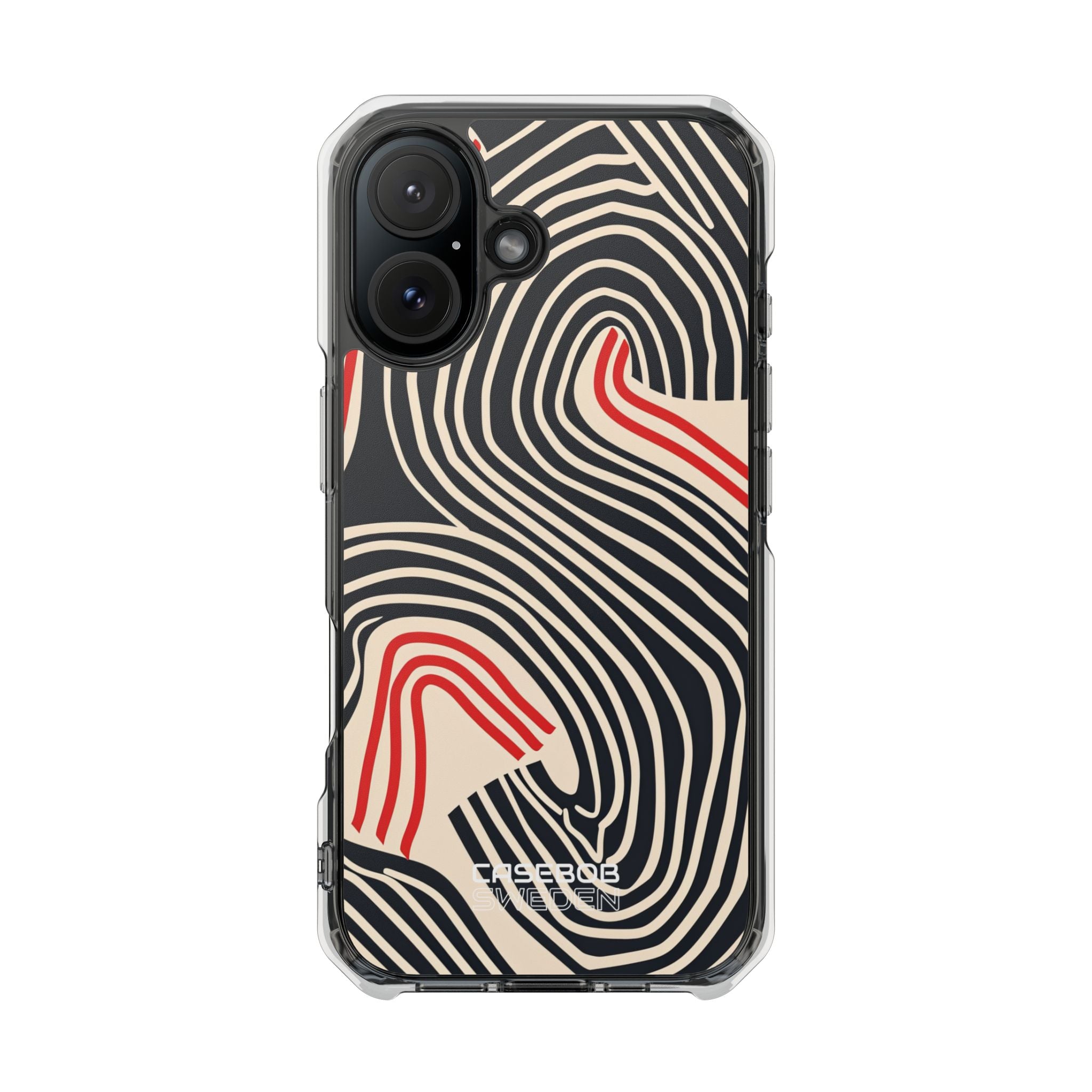 Wavy Red Flow iPhone 16 - Impact Clear+