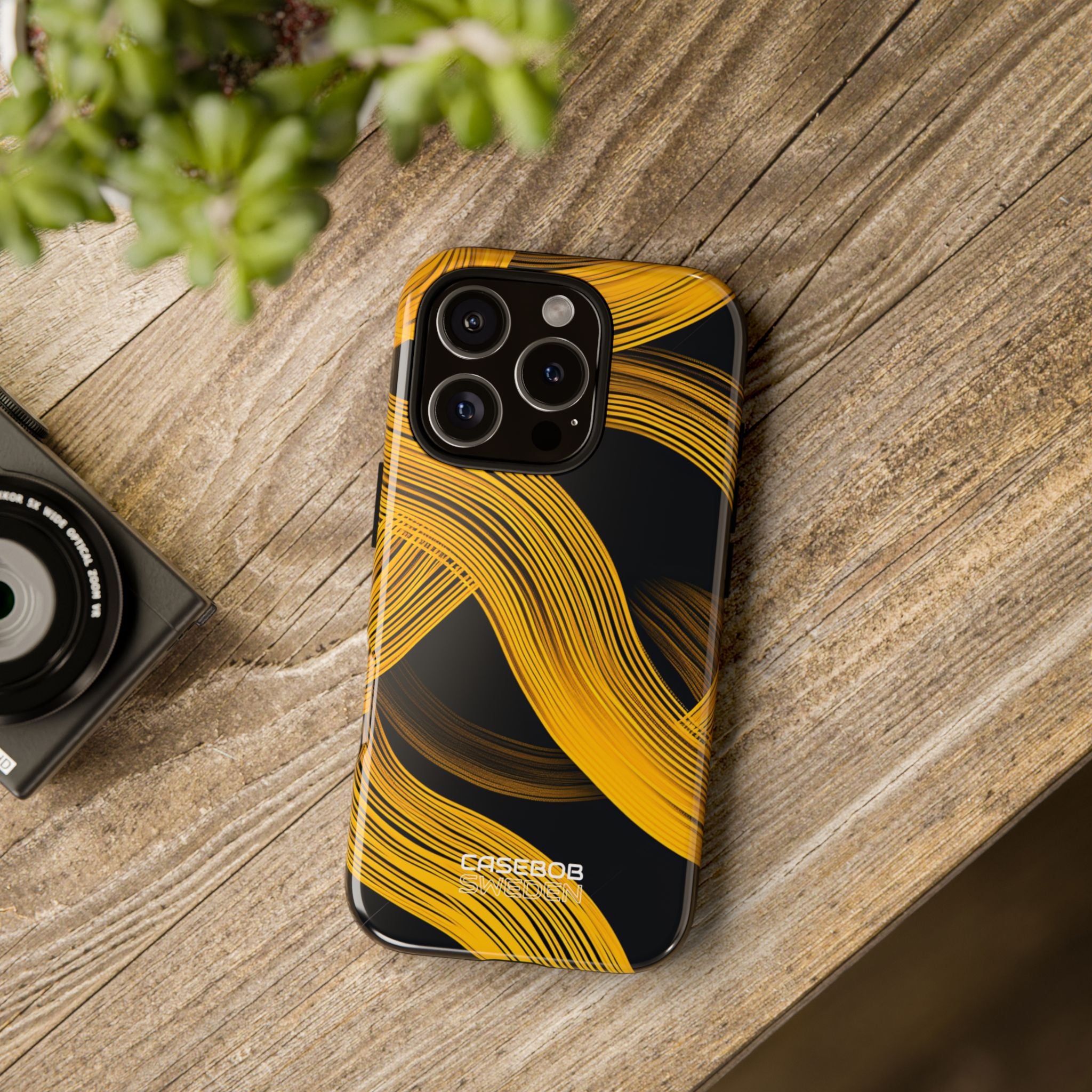 Yellow Flow Lines iPhone 16 - Tough