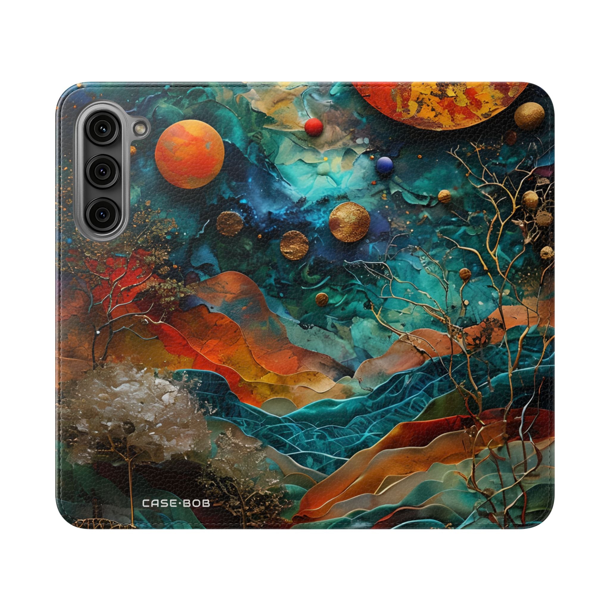 Solar Orbit Orange - Samsung S23+ Case - Wallet