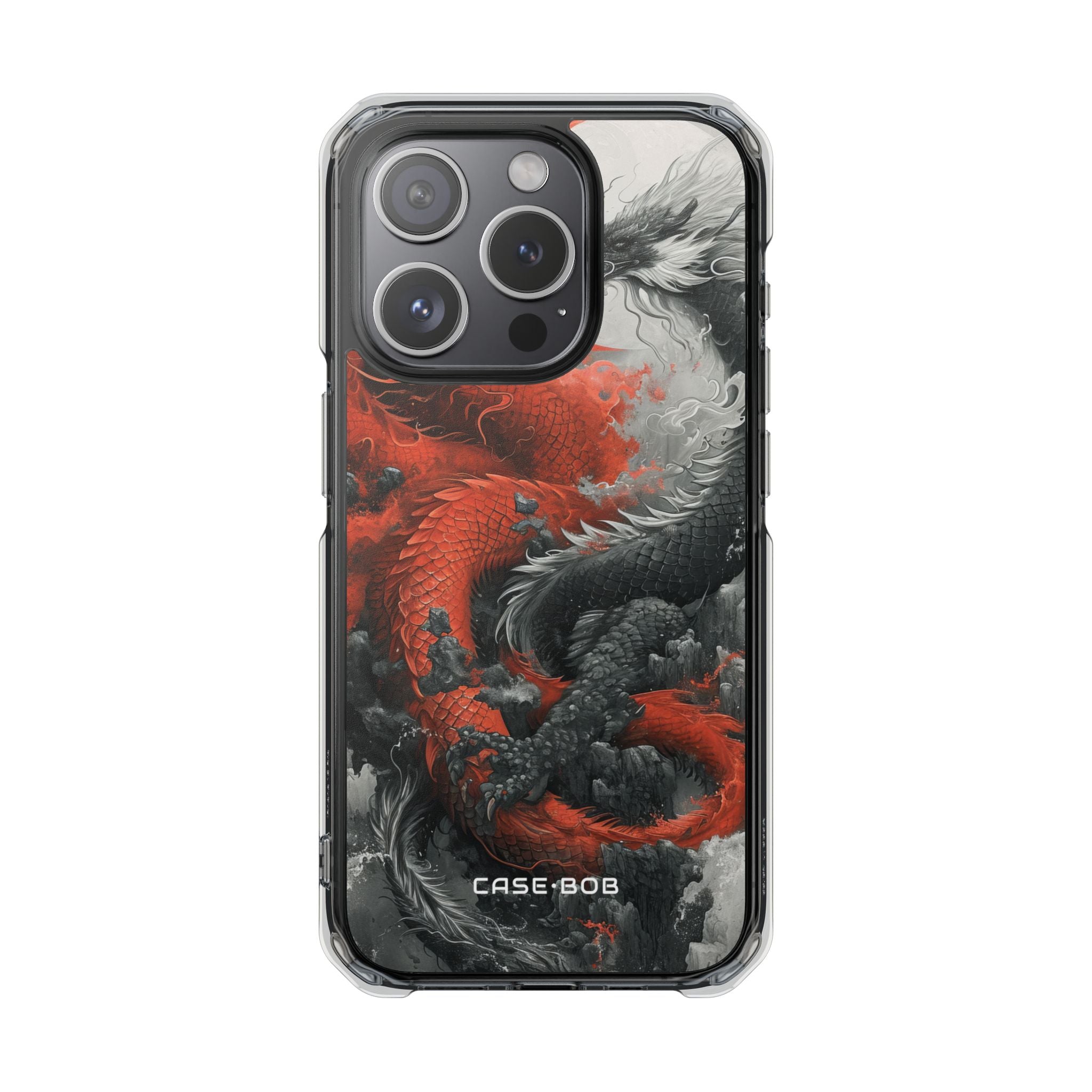 Twin Dragons Crimson iPhone 15 Pro Case - Impact