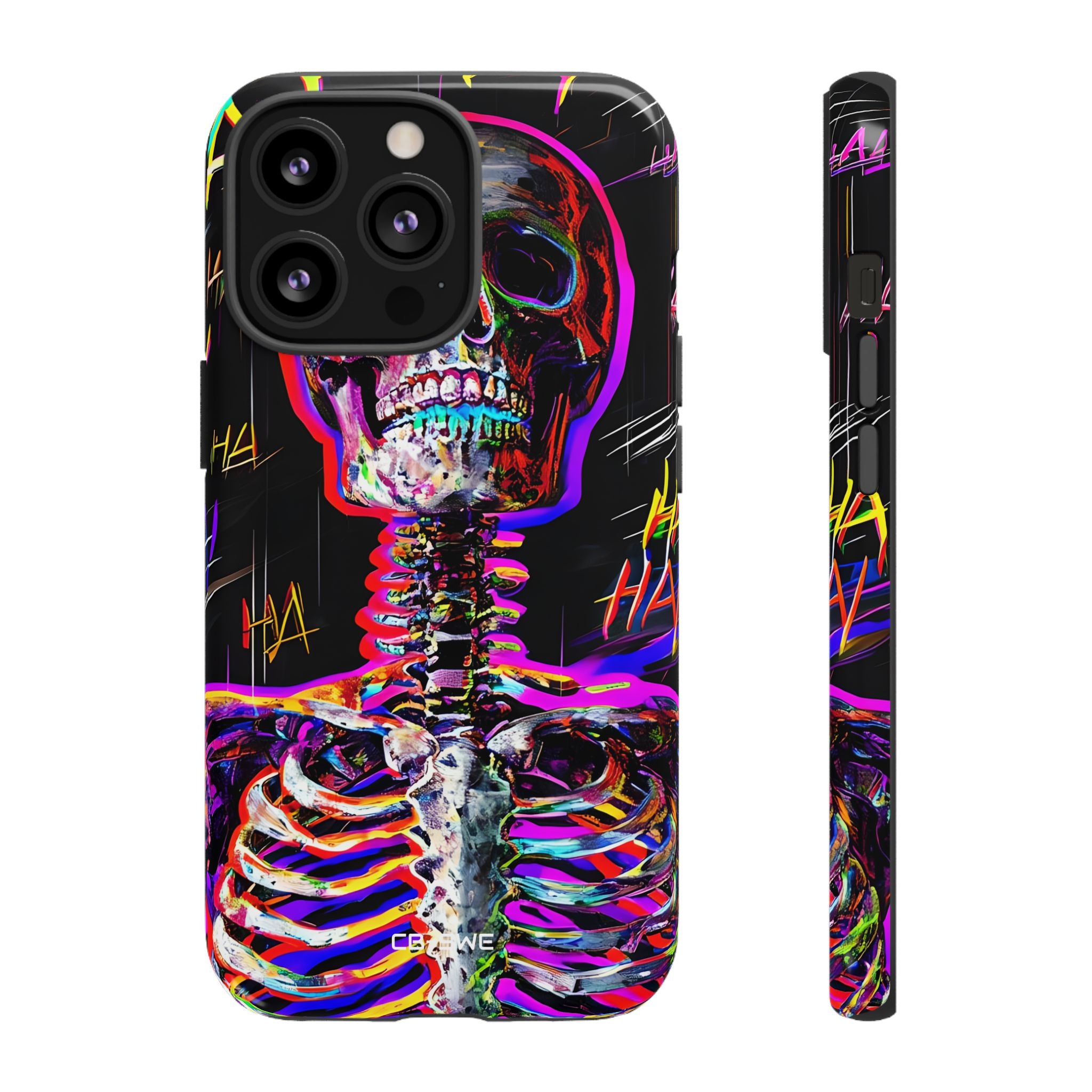Neon Skeleton Chaos - iPhone Case