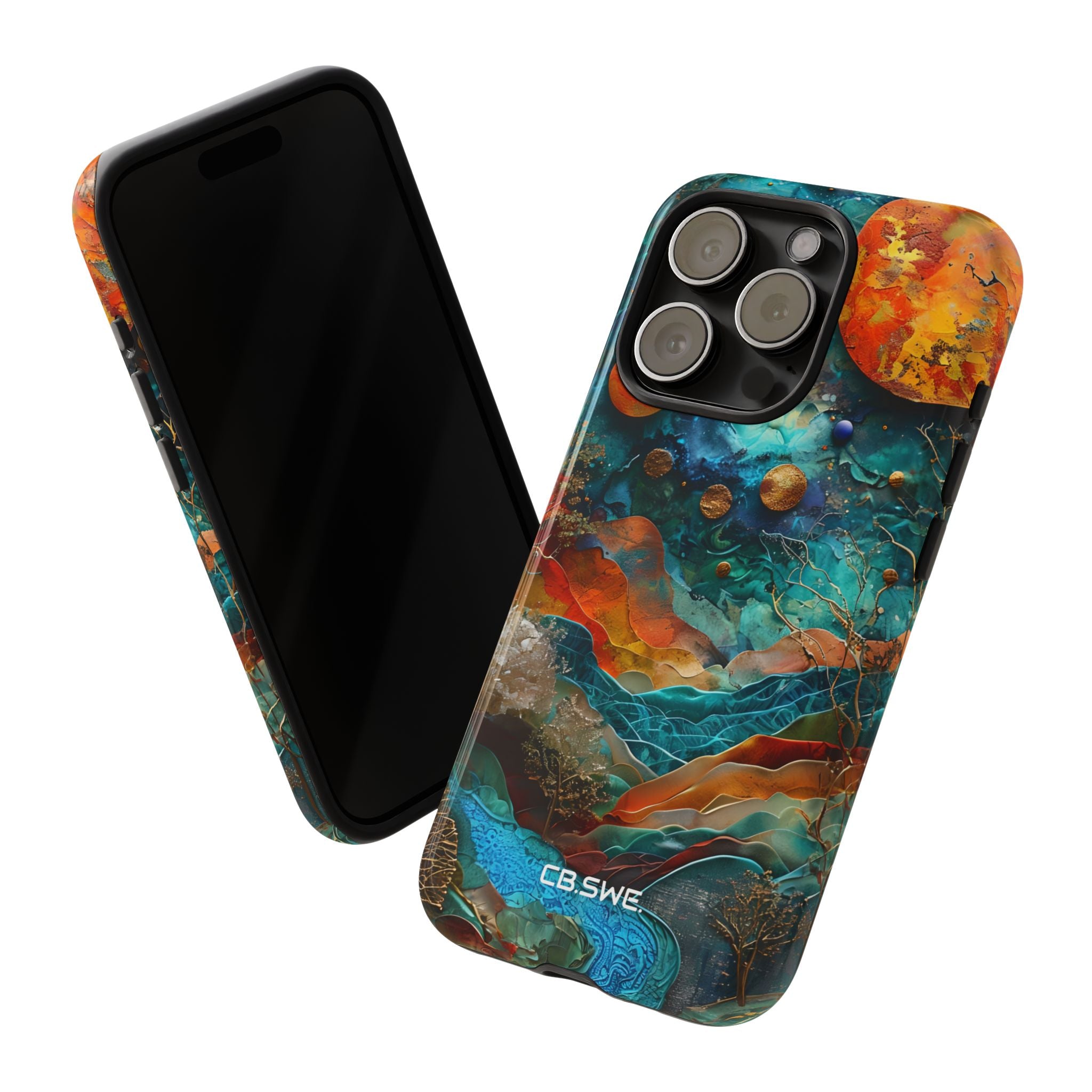 Dreamlike Fantasy Landscape Mixed Media Art iPhone 15 - Tough