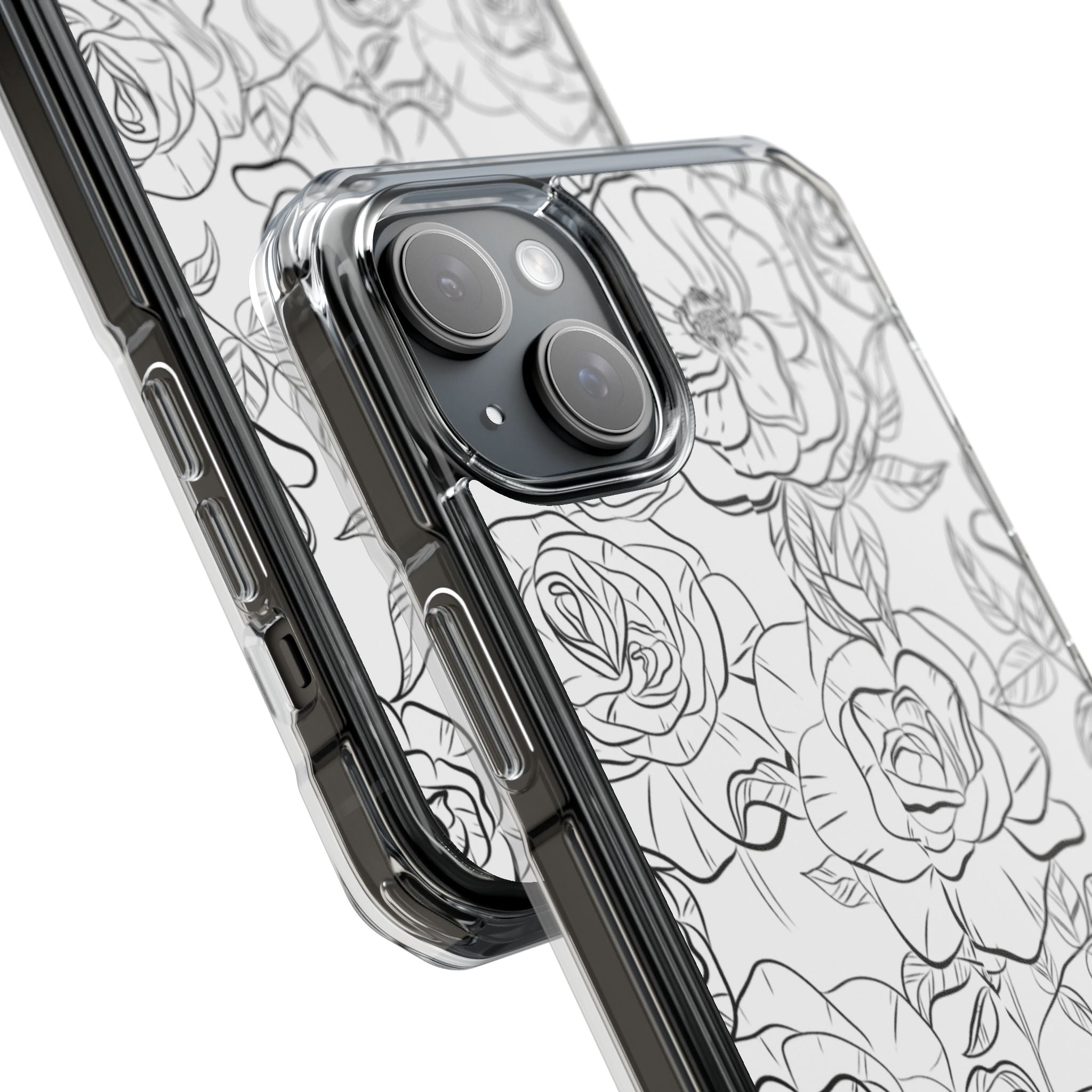 Intricate Rose Sketches iPhone Case - Impact