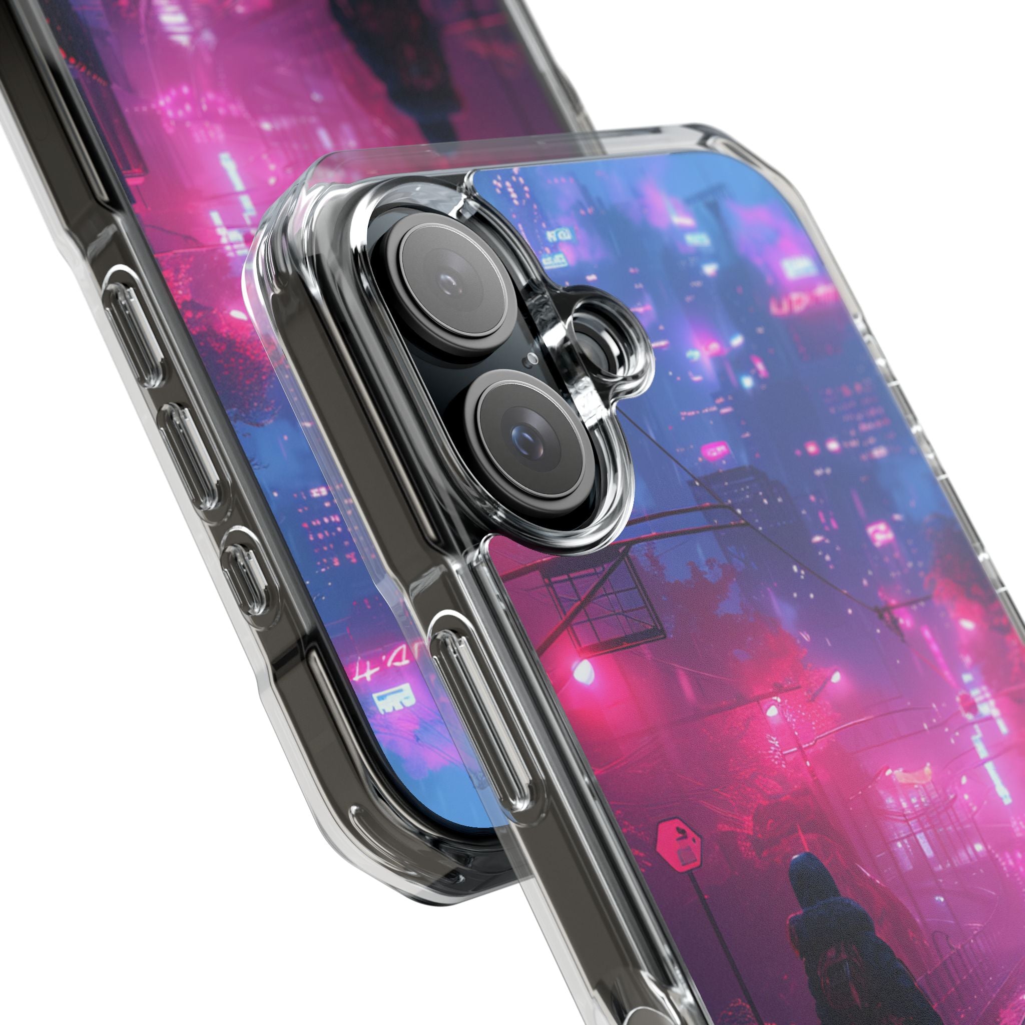 Neon Shadow City iPhone 16 - Impact Clear+