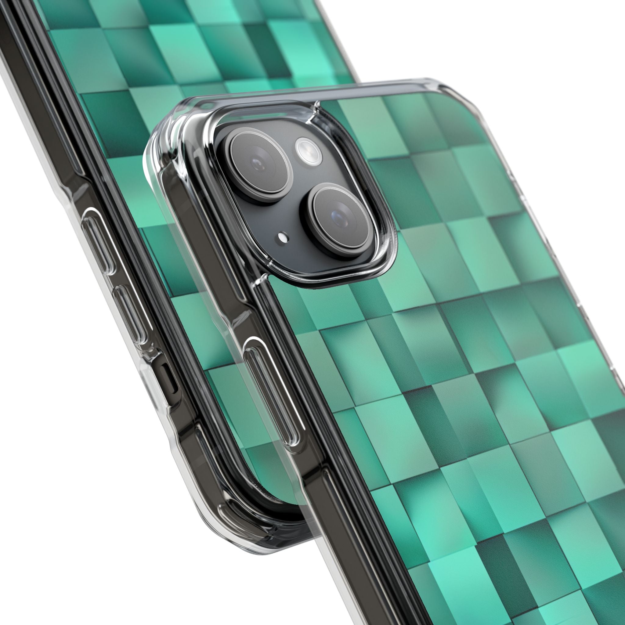 Folded Blue Squares iPhone 15 - Impact Clear+