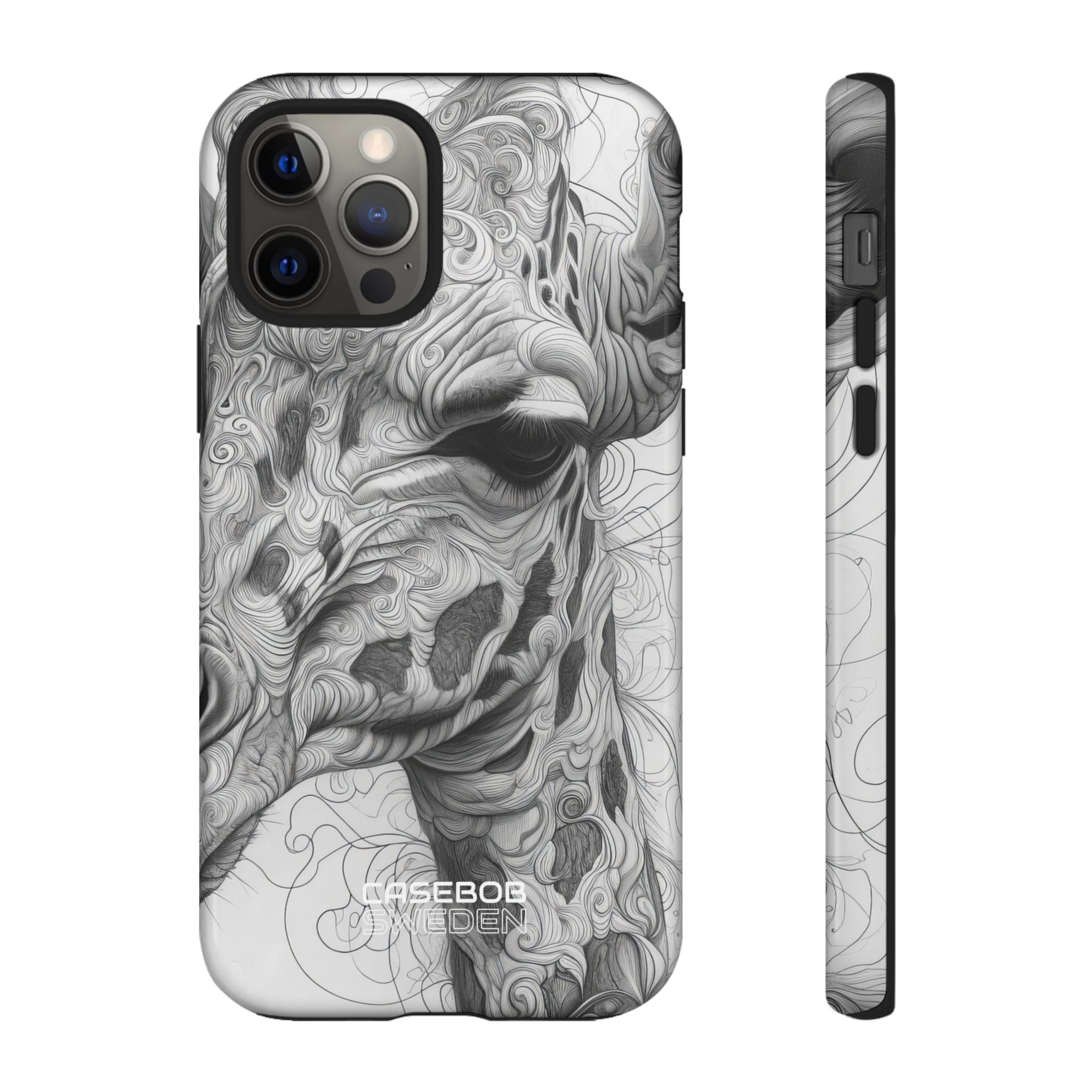 Swirling Giraffe Art iPhone 12 - Tough