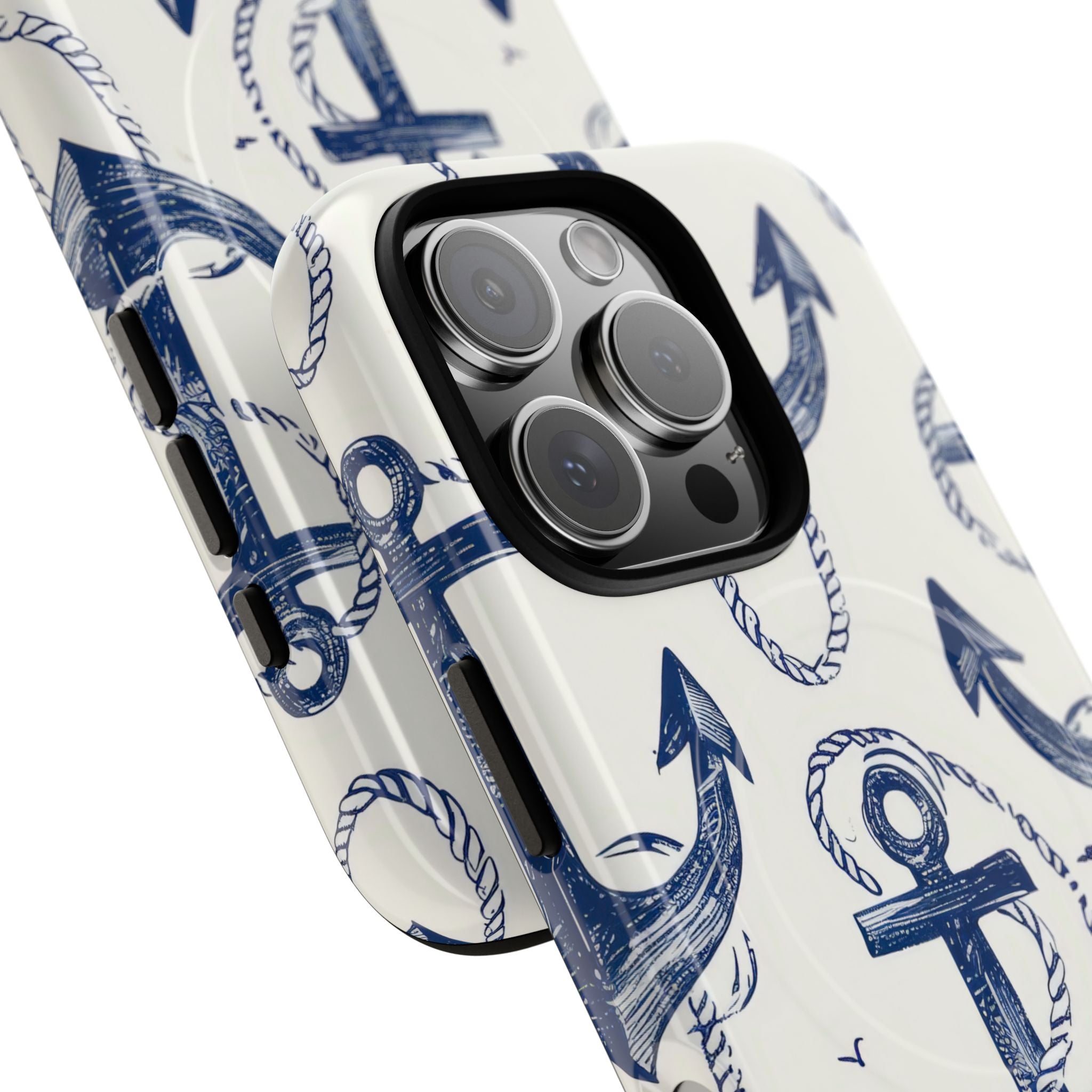 Navy Anchor Tapestry iPhone 16 - Tough+