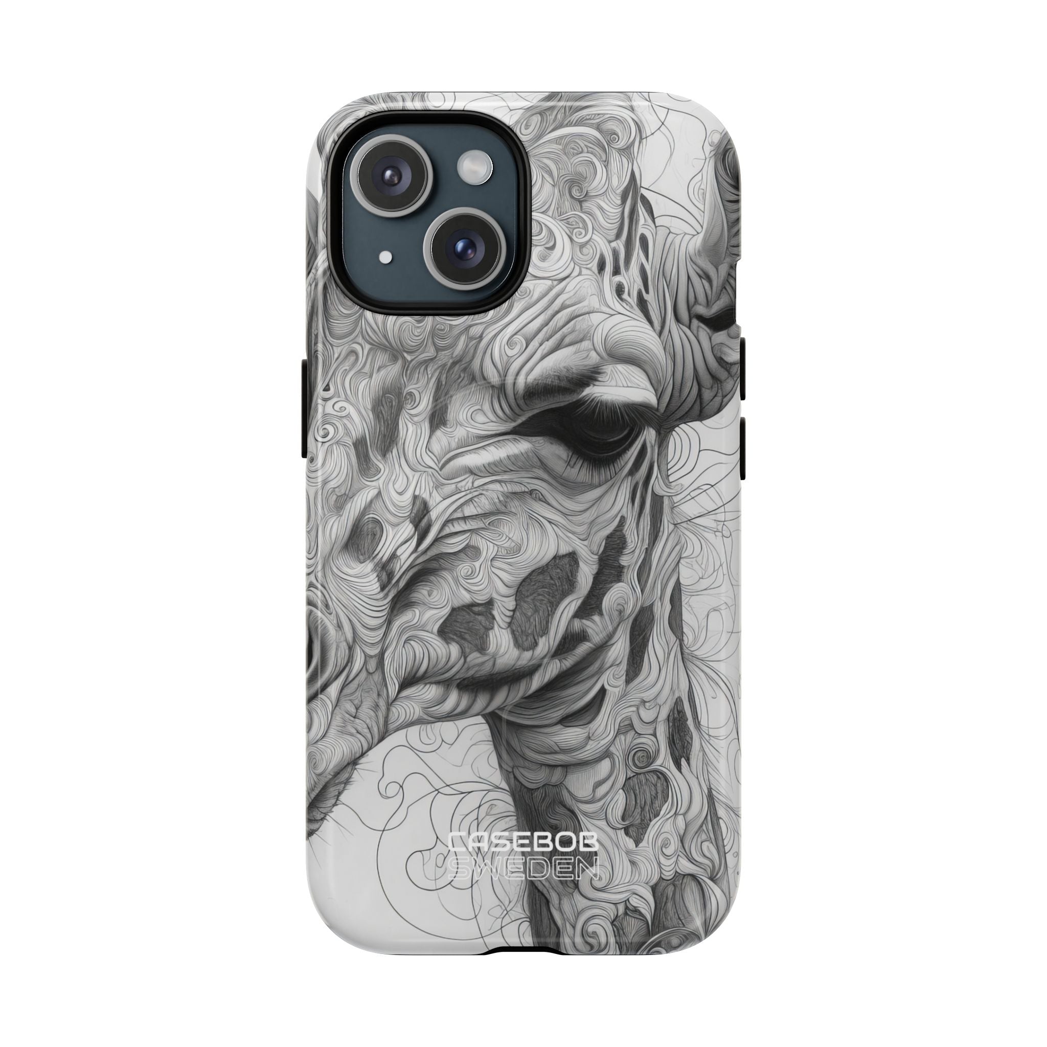 Swirling Giraffe Art iPhone 15 - Tough+
