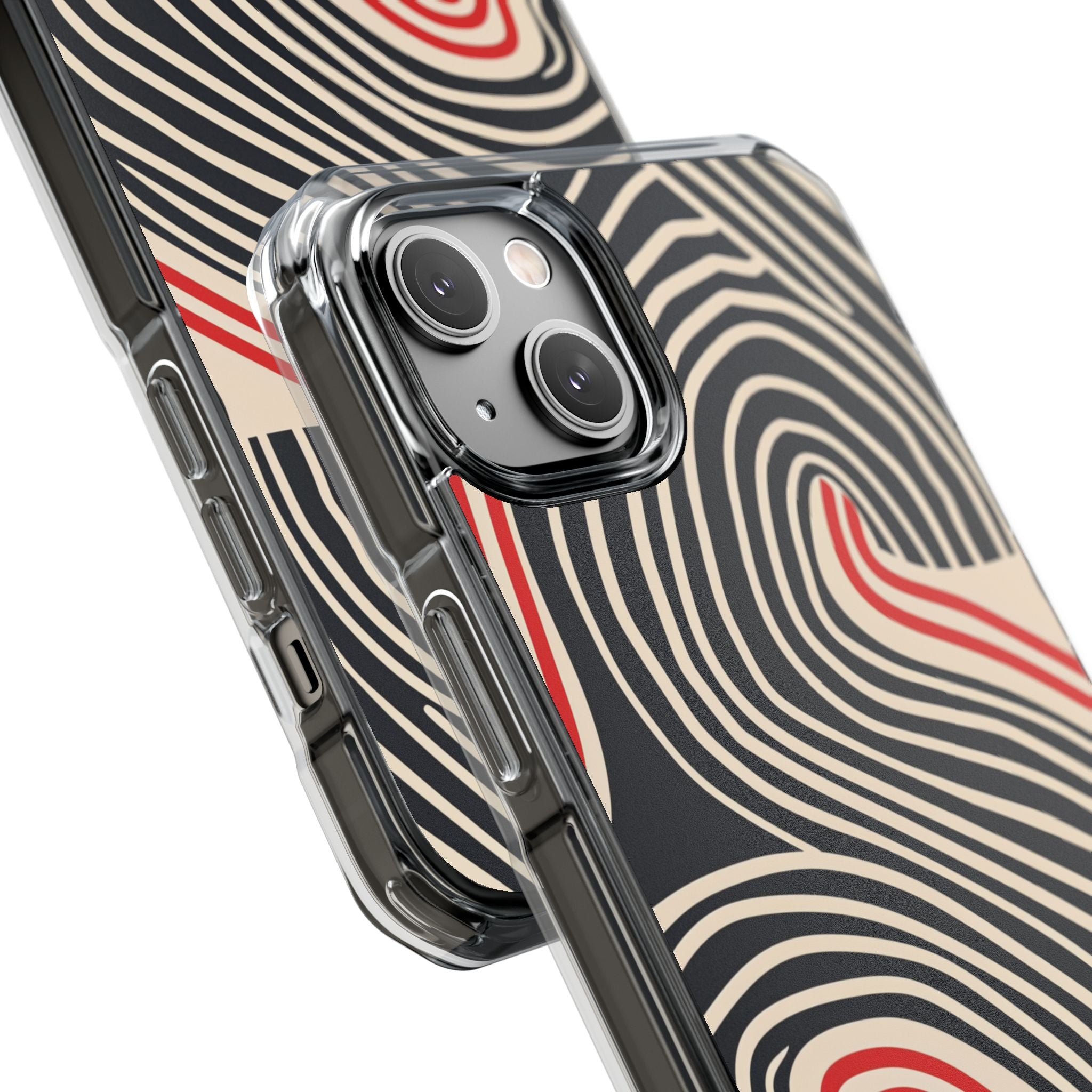 Wavy Red Flow iPhone 14 - Impact Clear+