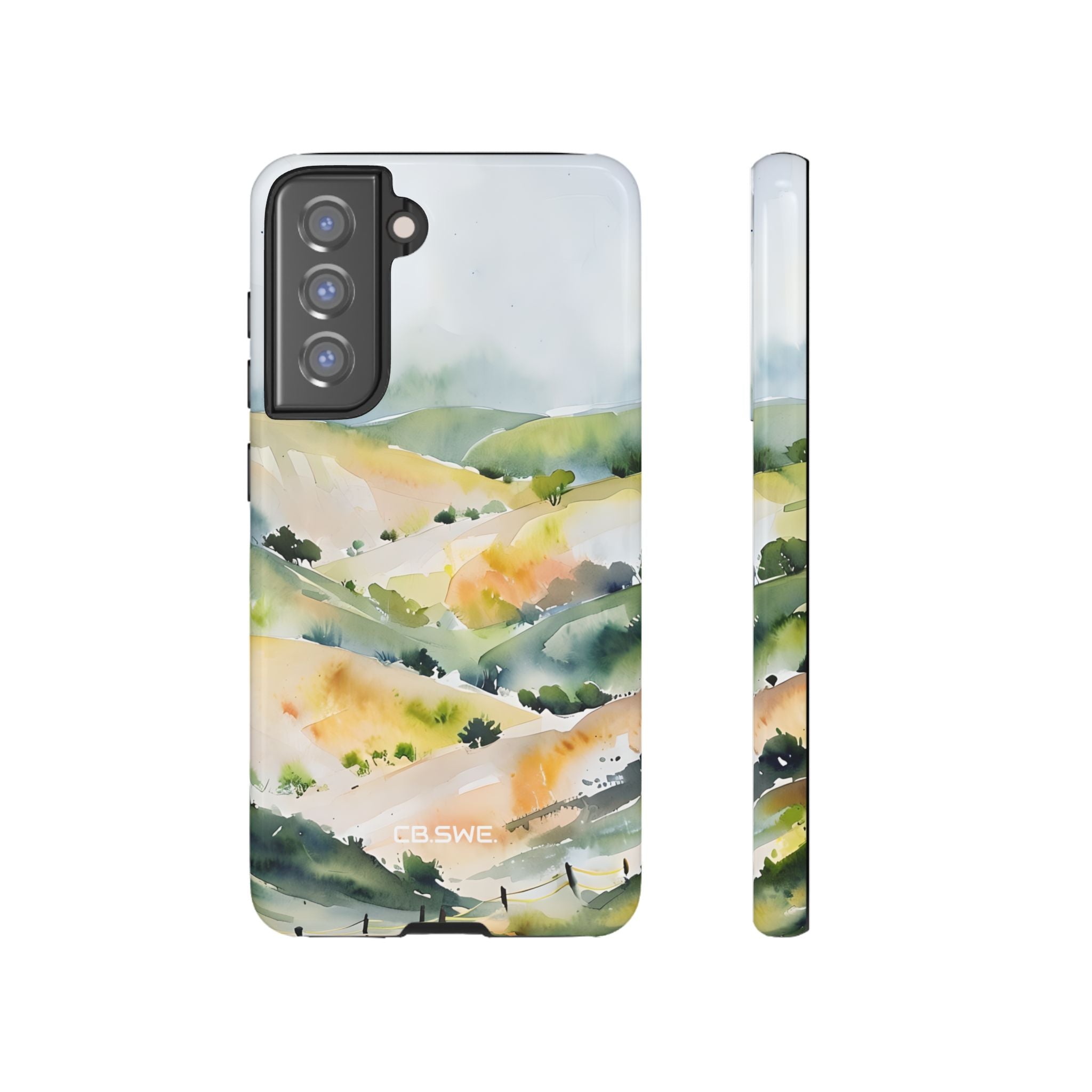 Tranquil Watercolor Landscape Painting Samsung S21 - Tough