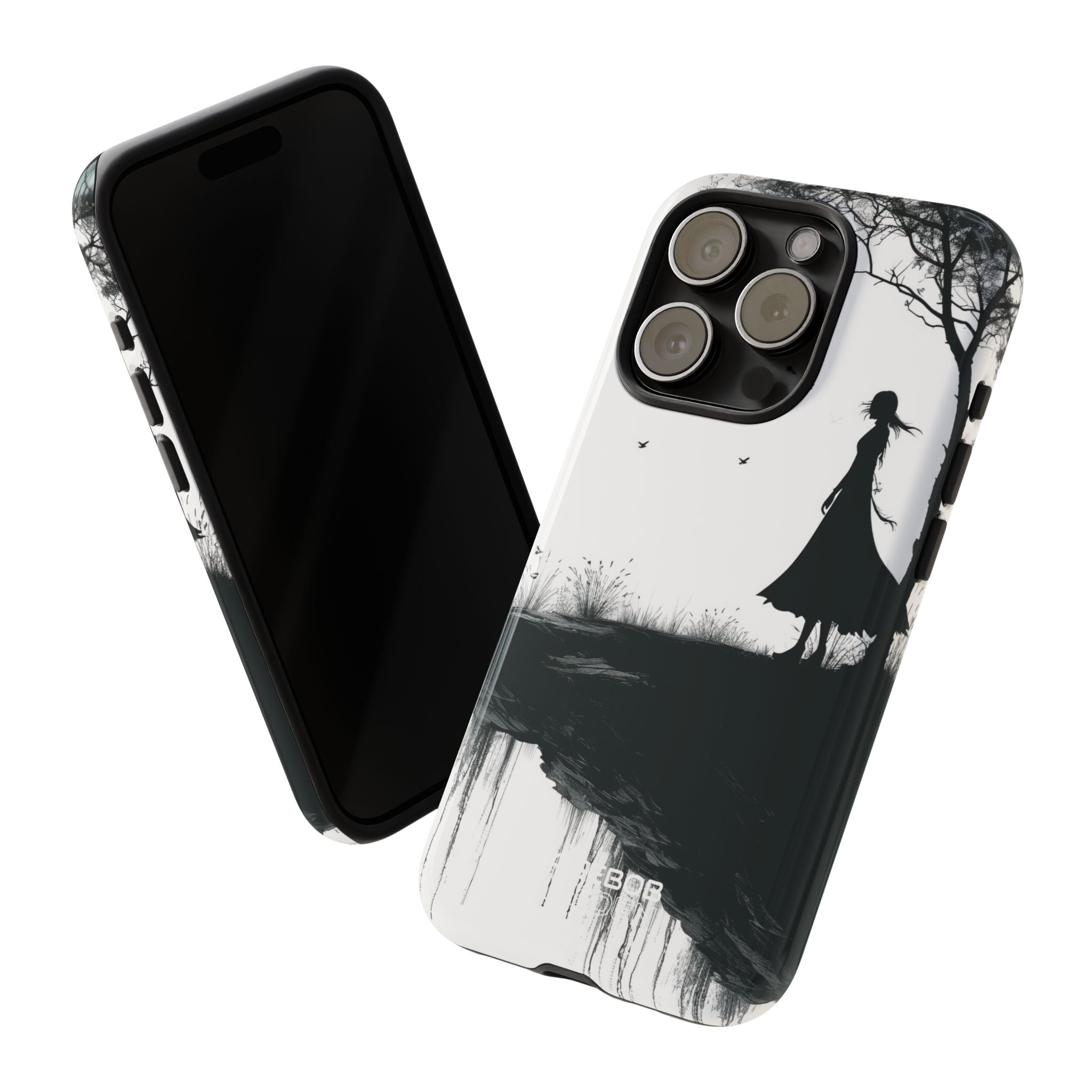Silhouette sulla scogliera solitaria iPhone 15 - Tough